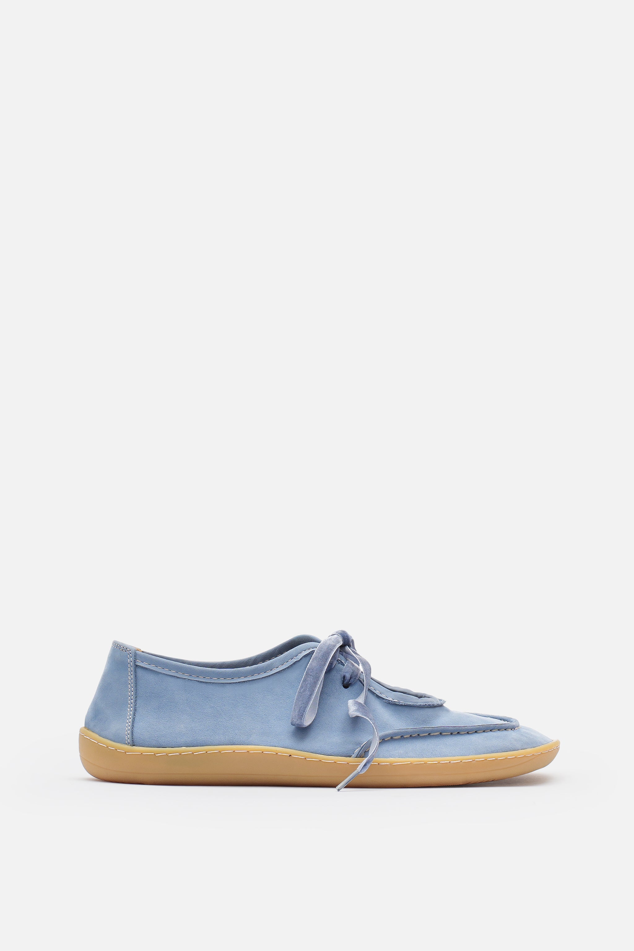 Nobrand Lune Ballet Barefoot Hakiki Süet Deri Ice Blue Babet