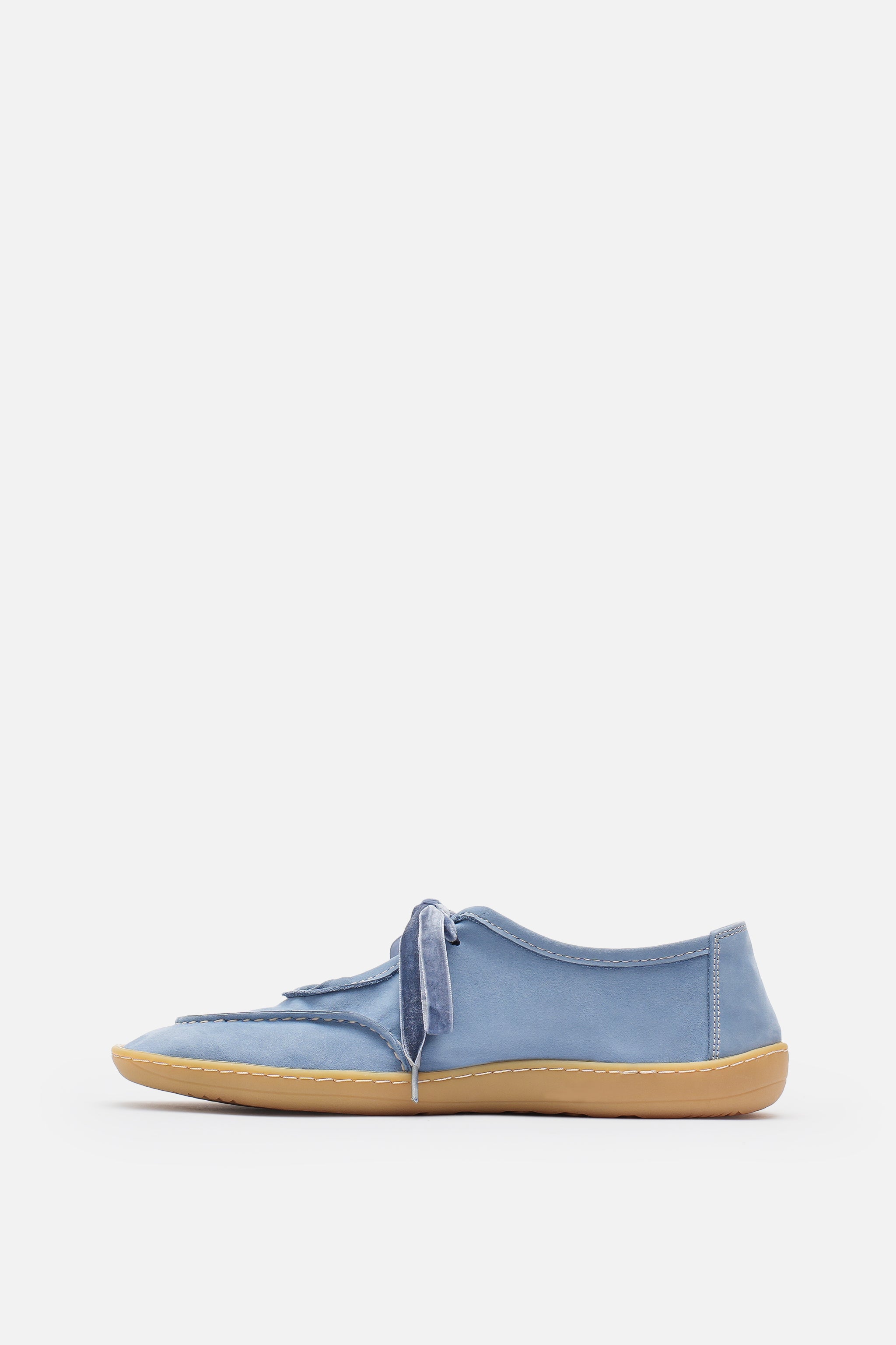 Nobrand Lune Ballet Barefoot Hakiki Süet Deri Ice Blue Babet