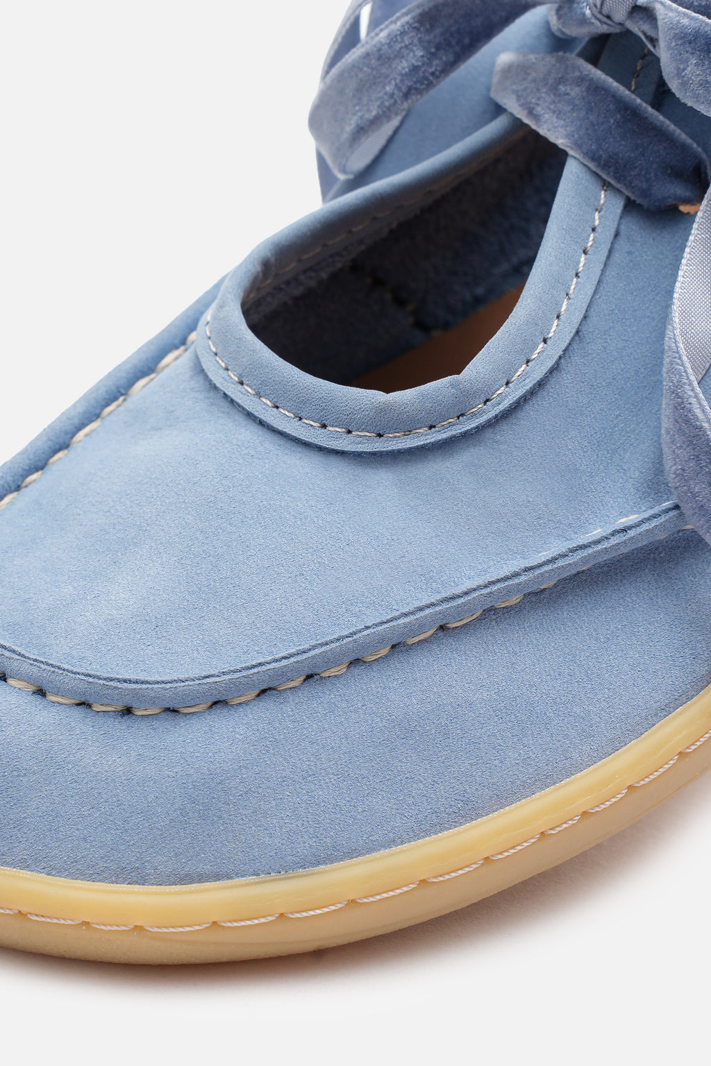 Nobrand Lune Ballet Barefoot Hakiki Süet Deri Ice Blue Babet