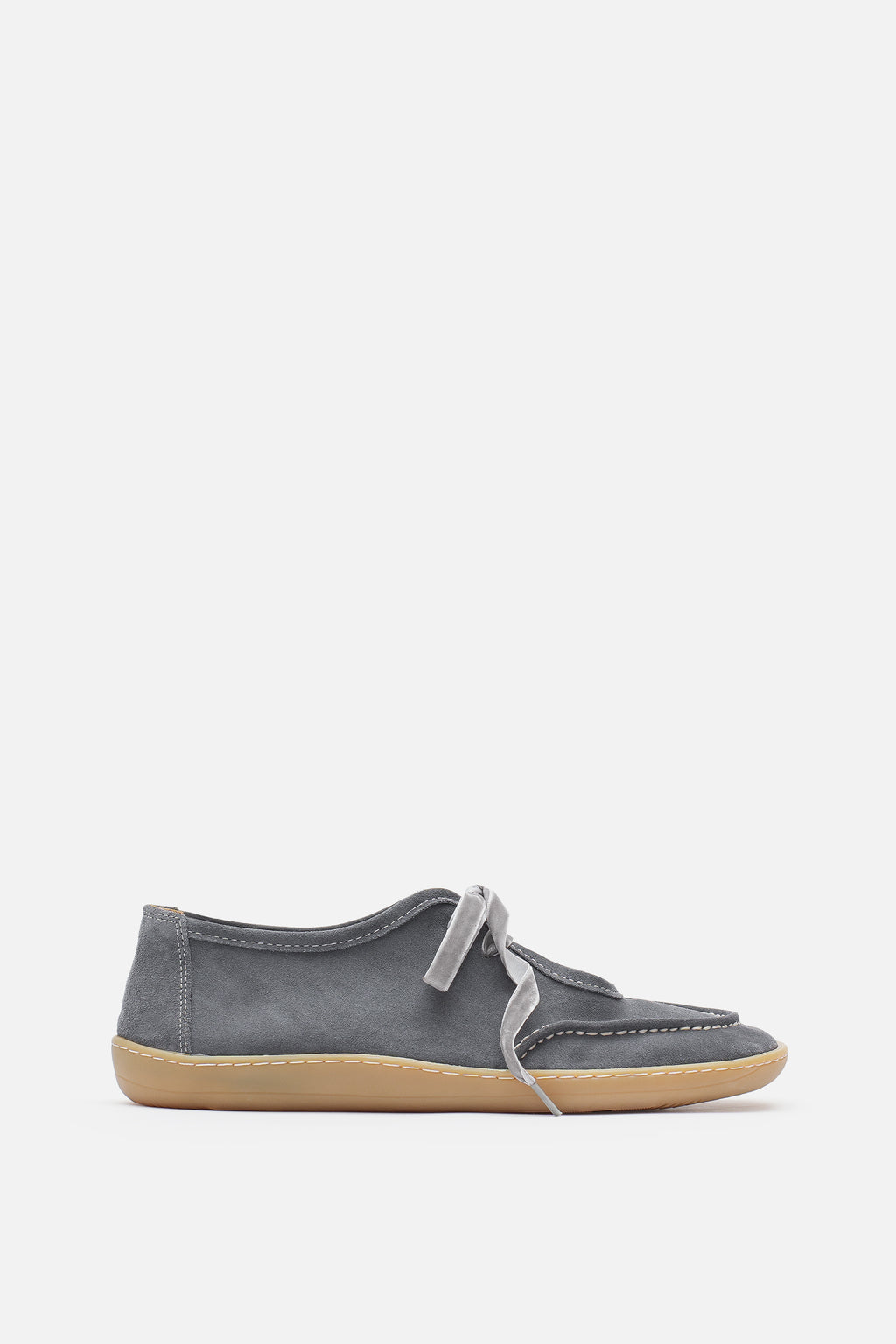 Nobrand Lune Ballet Barefoot Hakiki Süet Deri Gri Babet