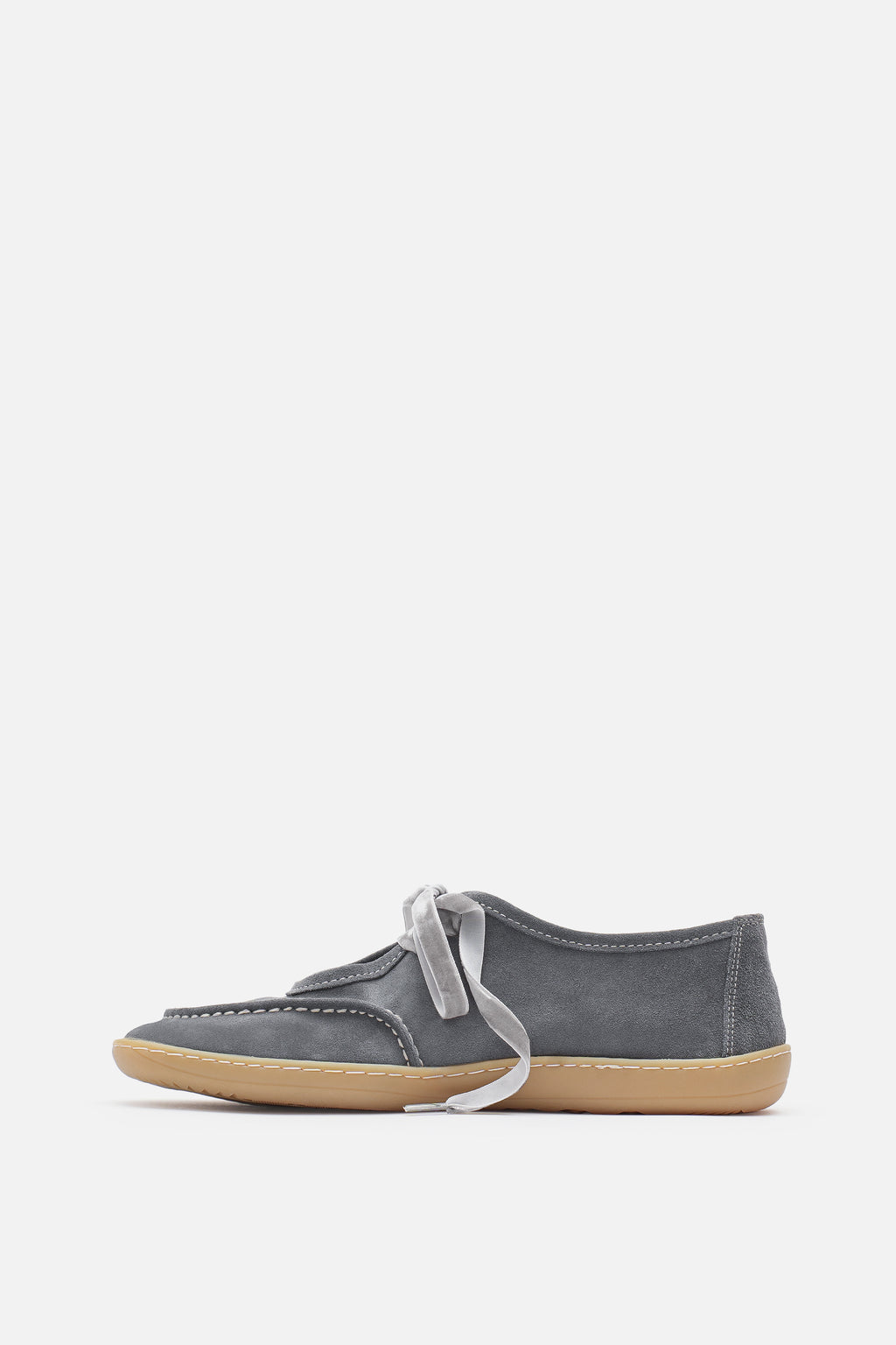 Nobrand Lune Ballet Barefoot Hakiki Süet Deri Gri Babet