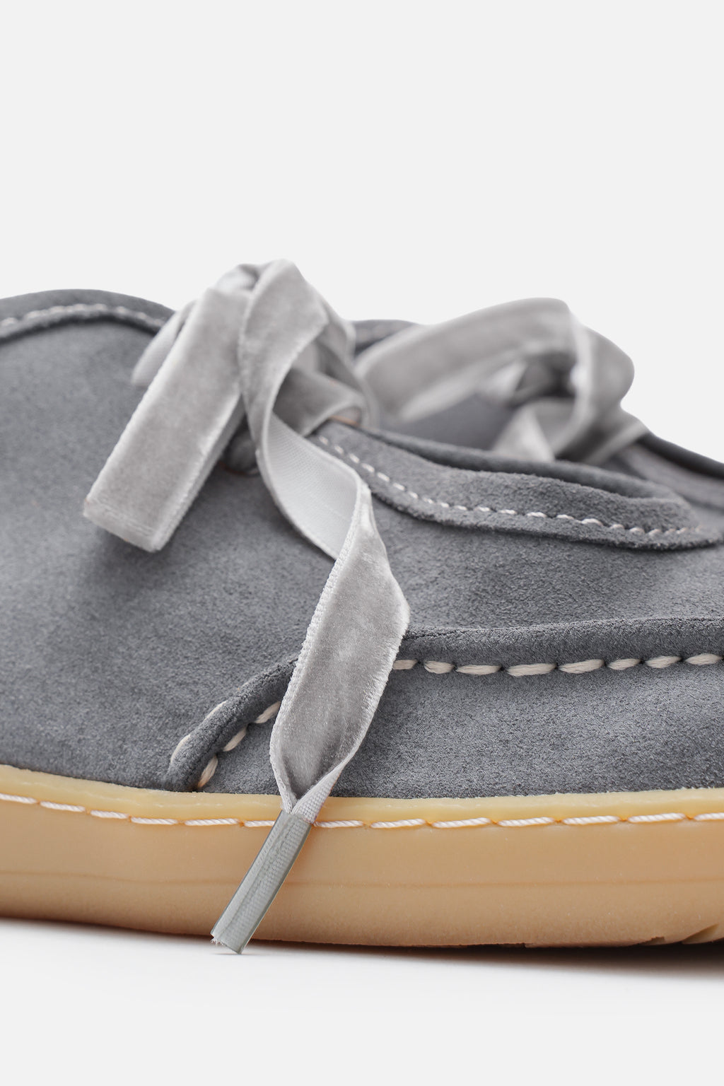 Nobrand Lune Ballet Barefoot Hakiki Süet Deri Gri Babet