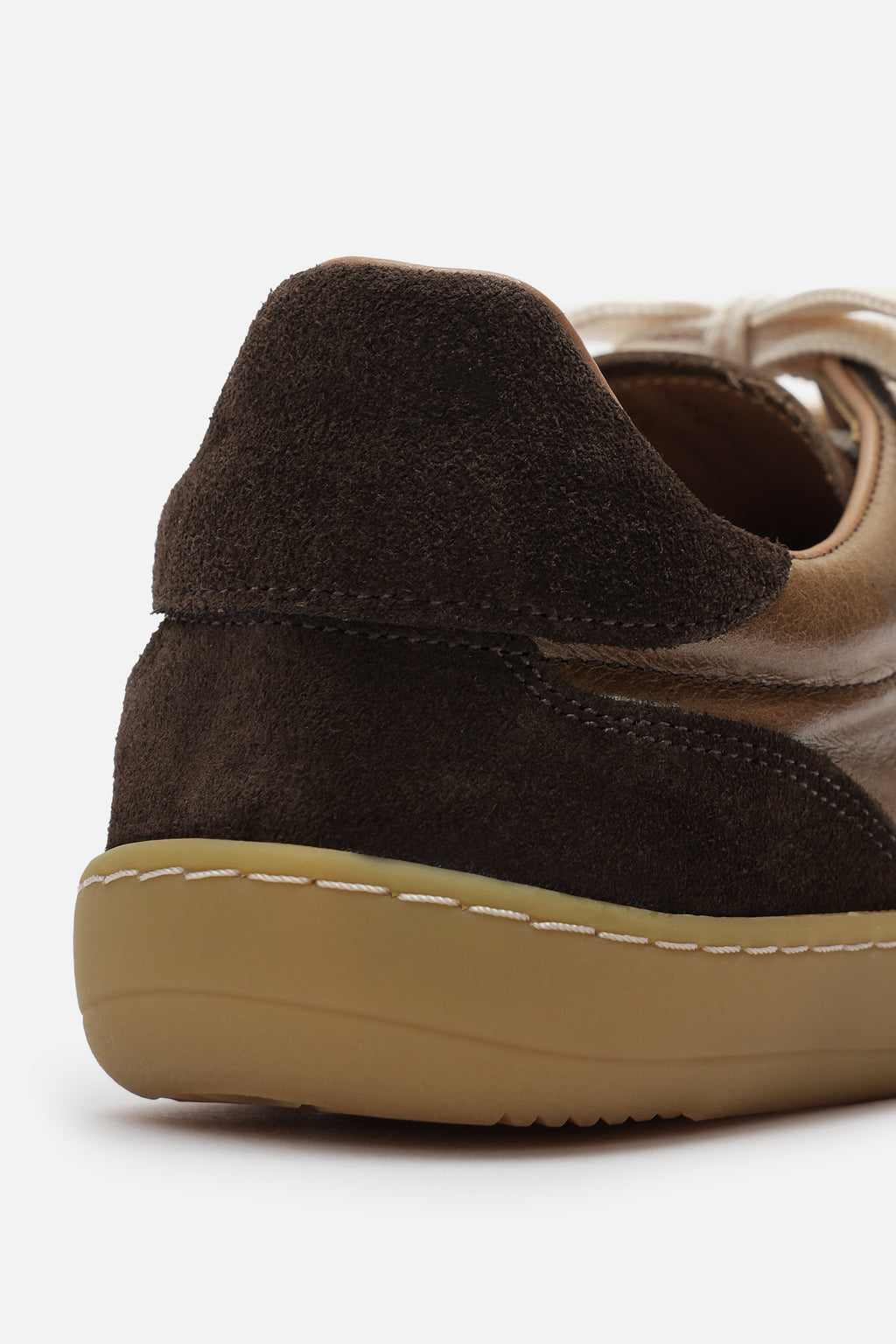 Nobrand Miu Ballerina Barefoot Çift Bağcıklı Hakiki Süet Deri Acı Kahve Sneaker