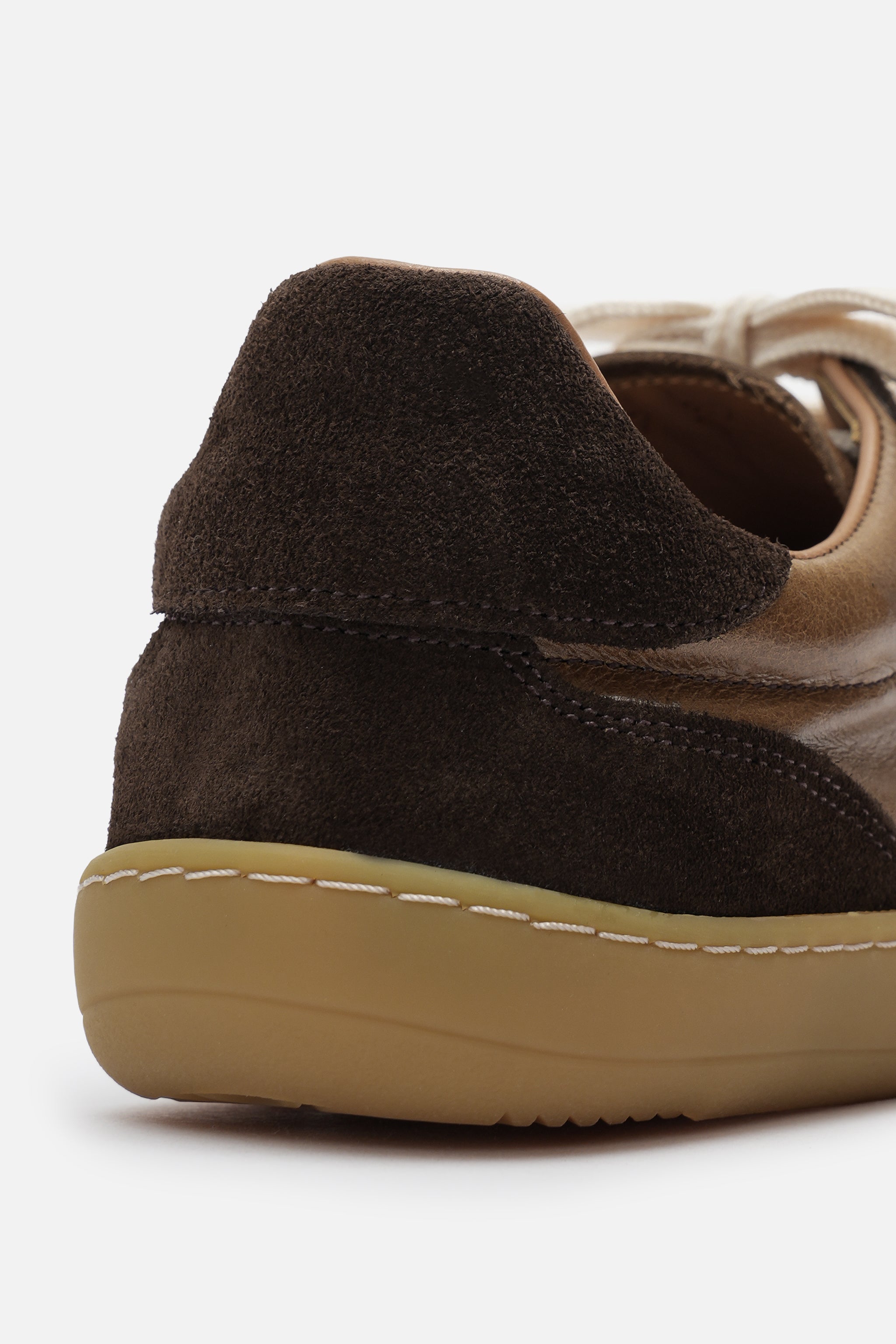 Nobrand Miu Ballerina Barefoot Çift Bağcıklı Hakiki Süet Deri Acı Kahve Sneaker