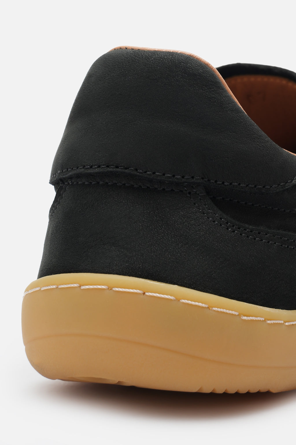 Nobrand Miu Ballerina Barefoot Çift Bağcıklı Hakiki Süet Deri Siyah Sneaker