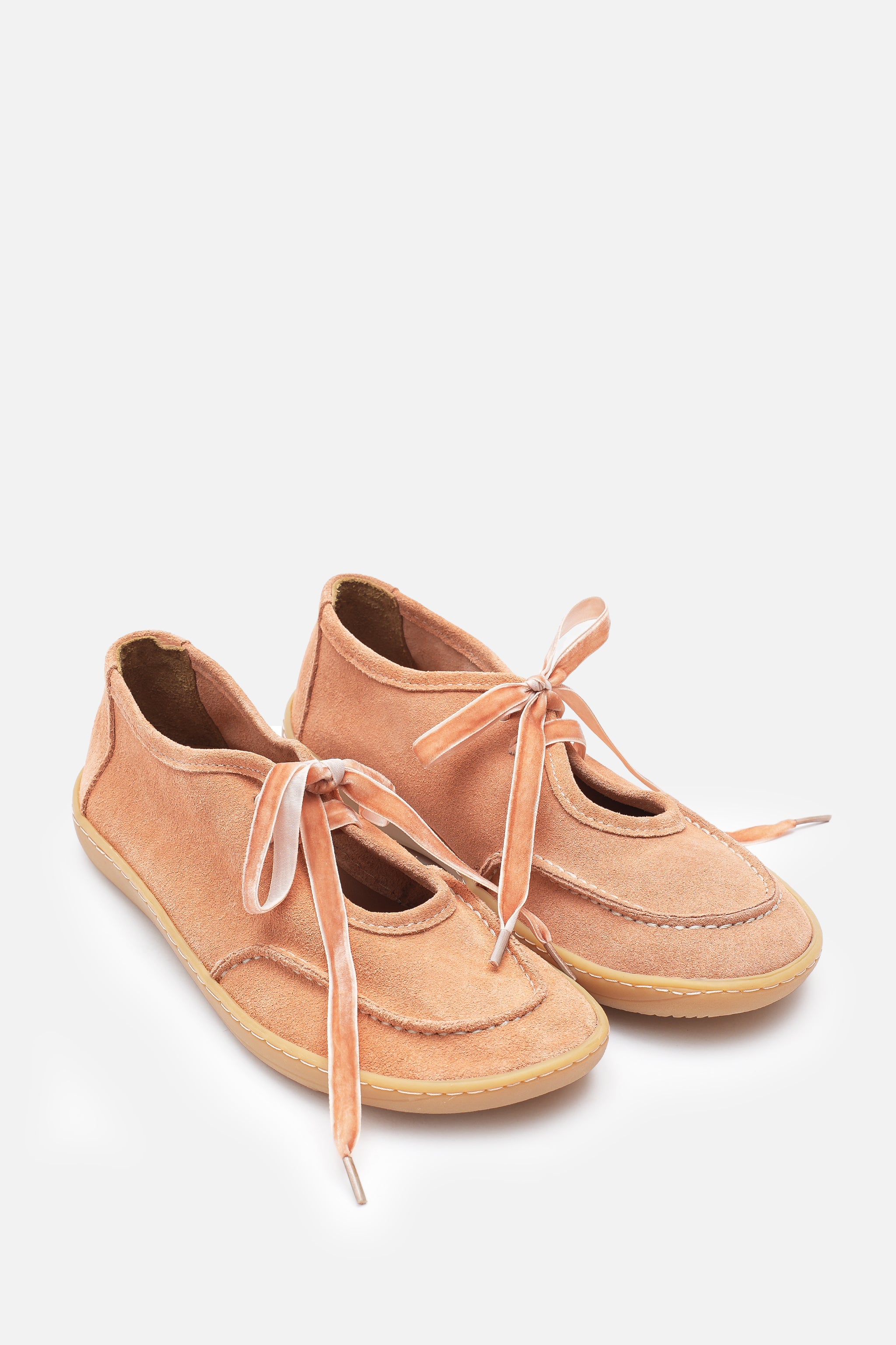 Nobrand Lune Ballet Barefoot Hakiki Süet Deri Somon Babet