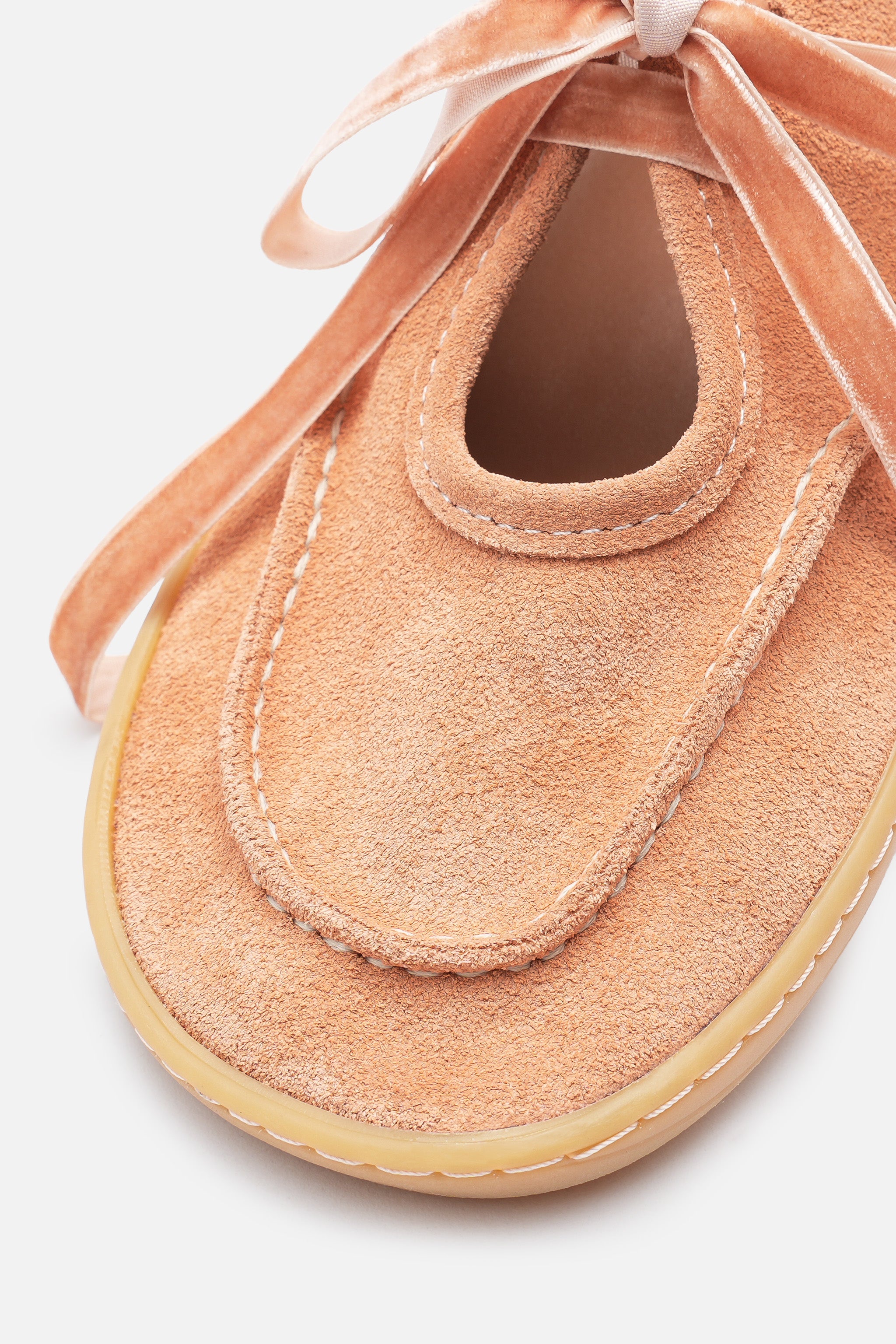 Nobrand Lune Ballet Barefoot Hakiki Süet Deri Somon Babet