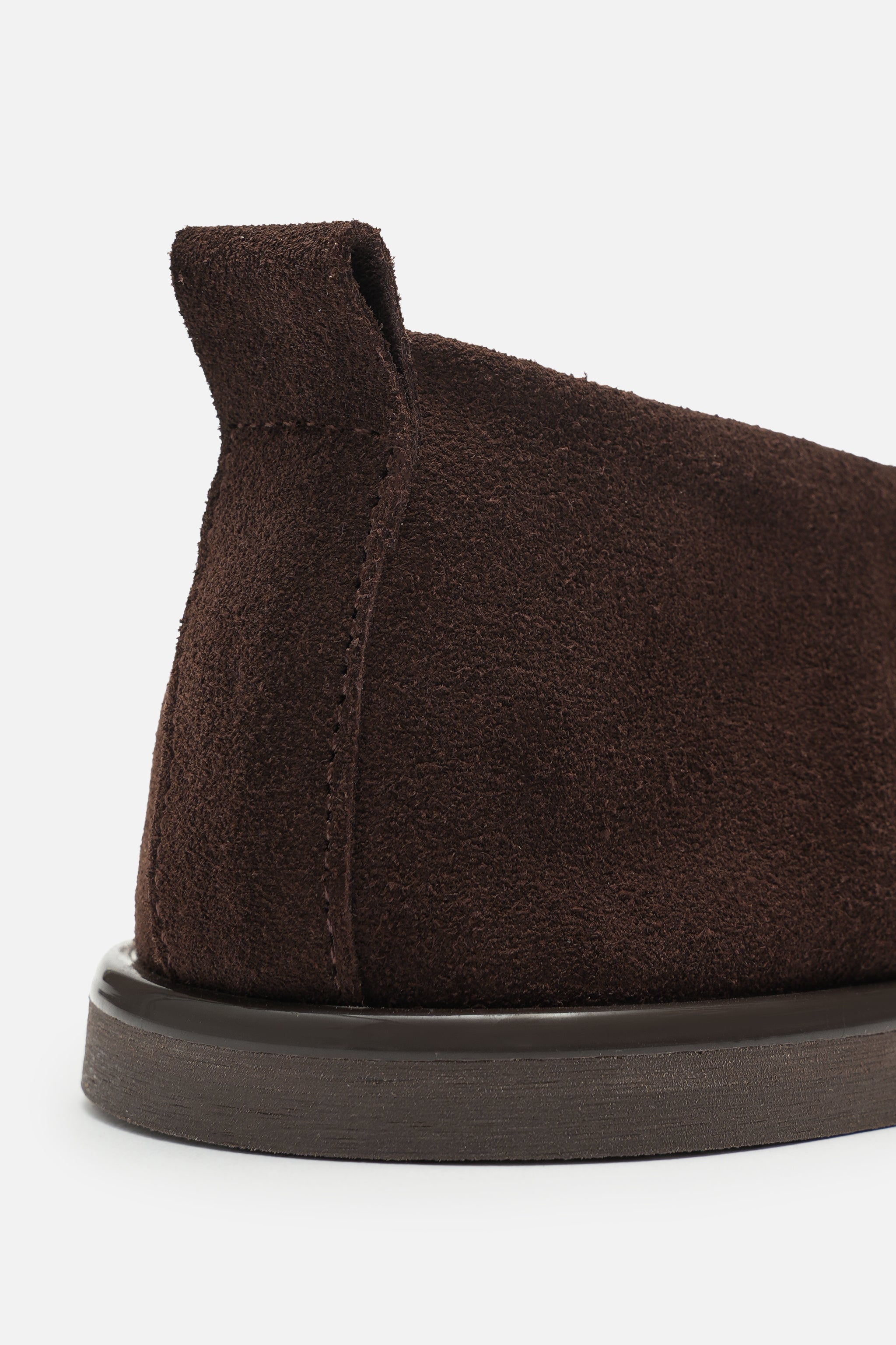 Nobrand Soft Ballet Hakiki Süet Deri Acı Kahve Babet