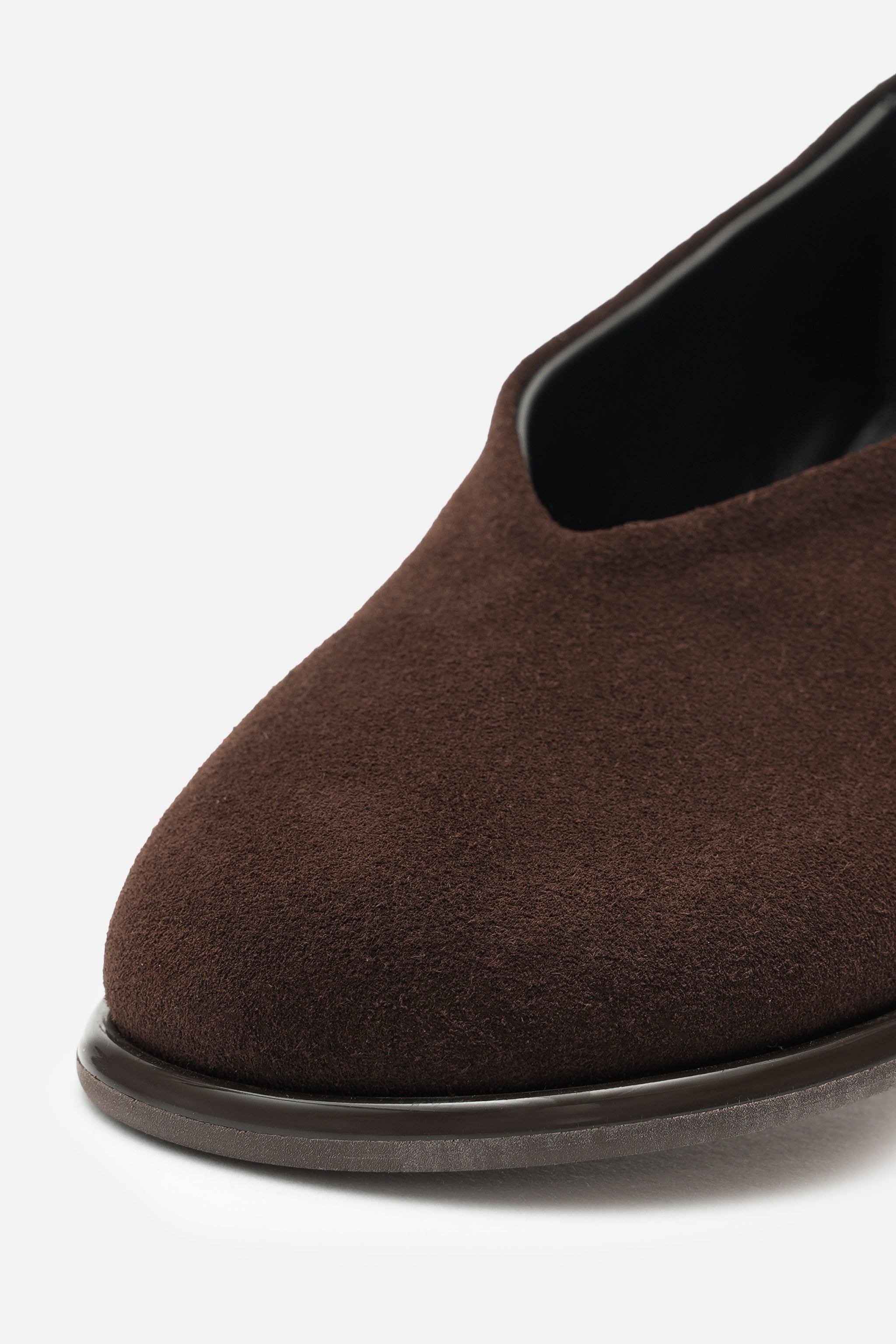 Nobrand Soft Ballet Hakiki Süet Deri Acı Kahve Babet
