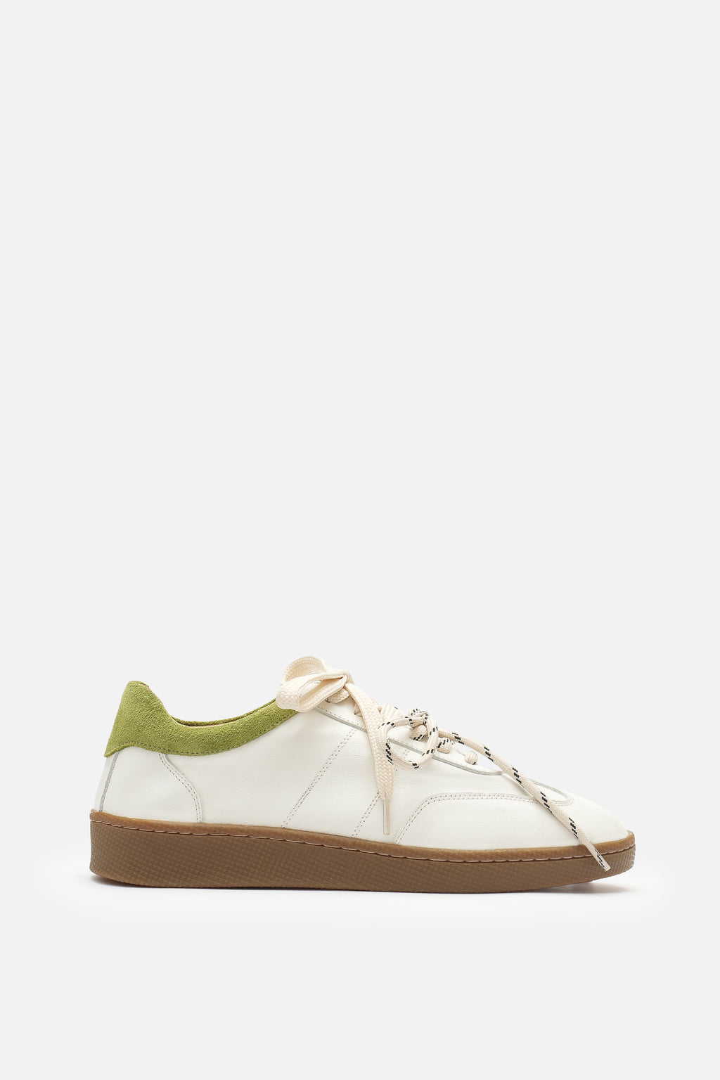 Nobrand Miu Court Hakiki Süet Deri Beyaz-Yeşil Sneaker