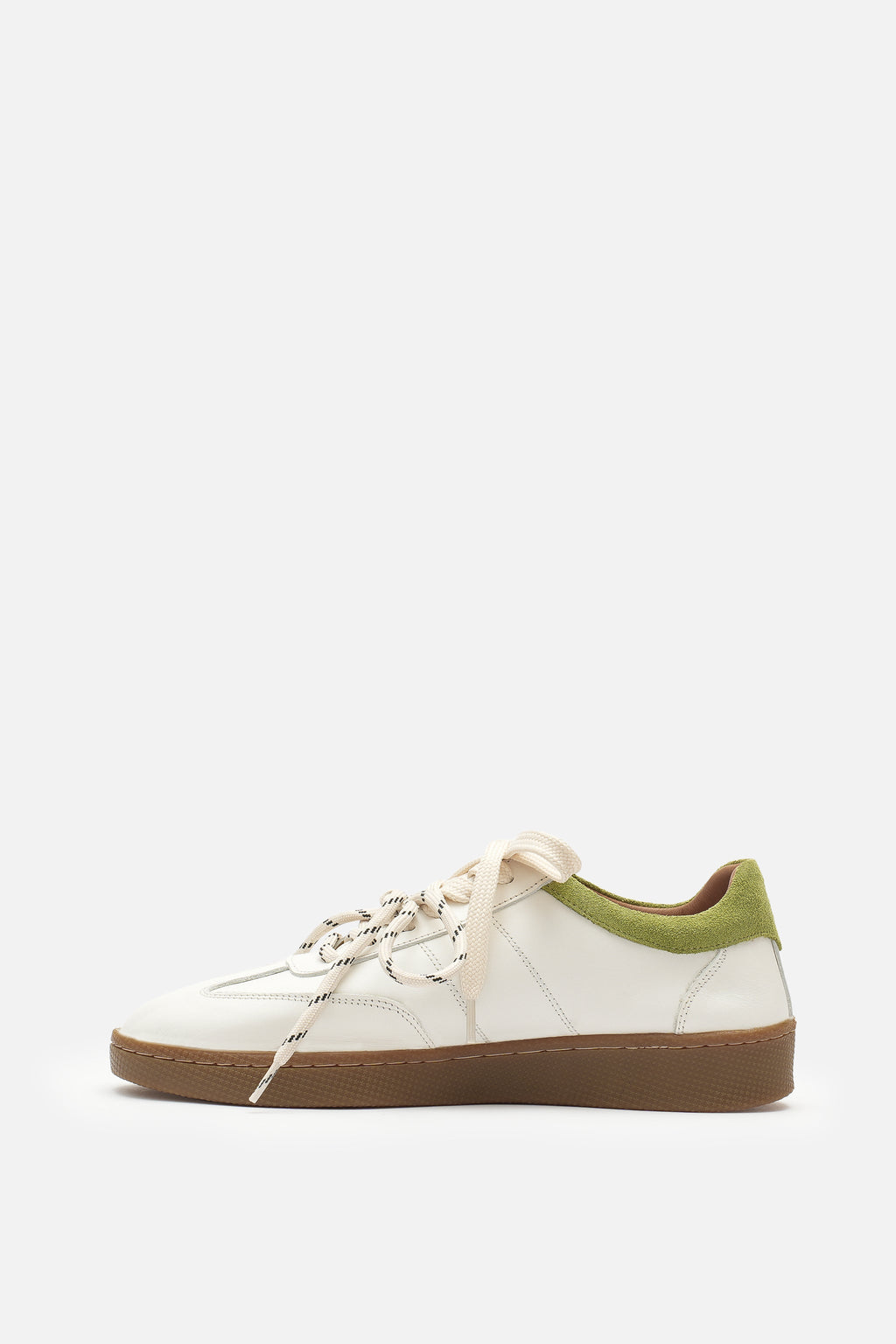 Nobrand Miu Court Hakiki Süet Deri Beyaz-Yeşil Sneaker