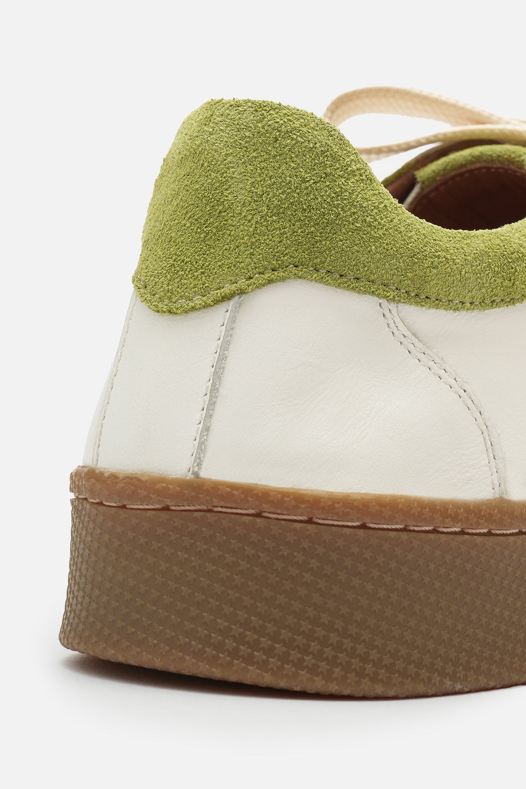 Nobrand Miu Court Hakiki Süet Deri Beyaz-Yeşil Sneaker