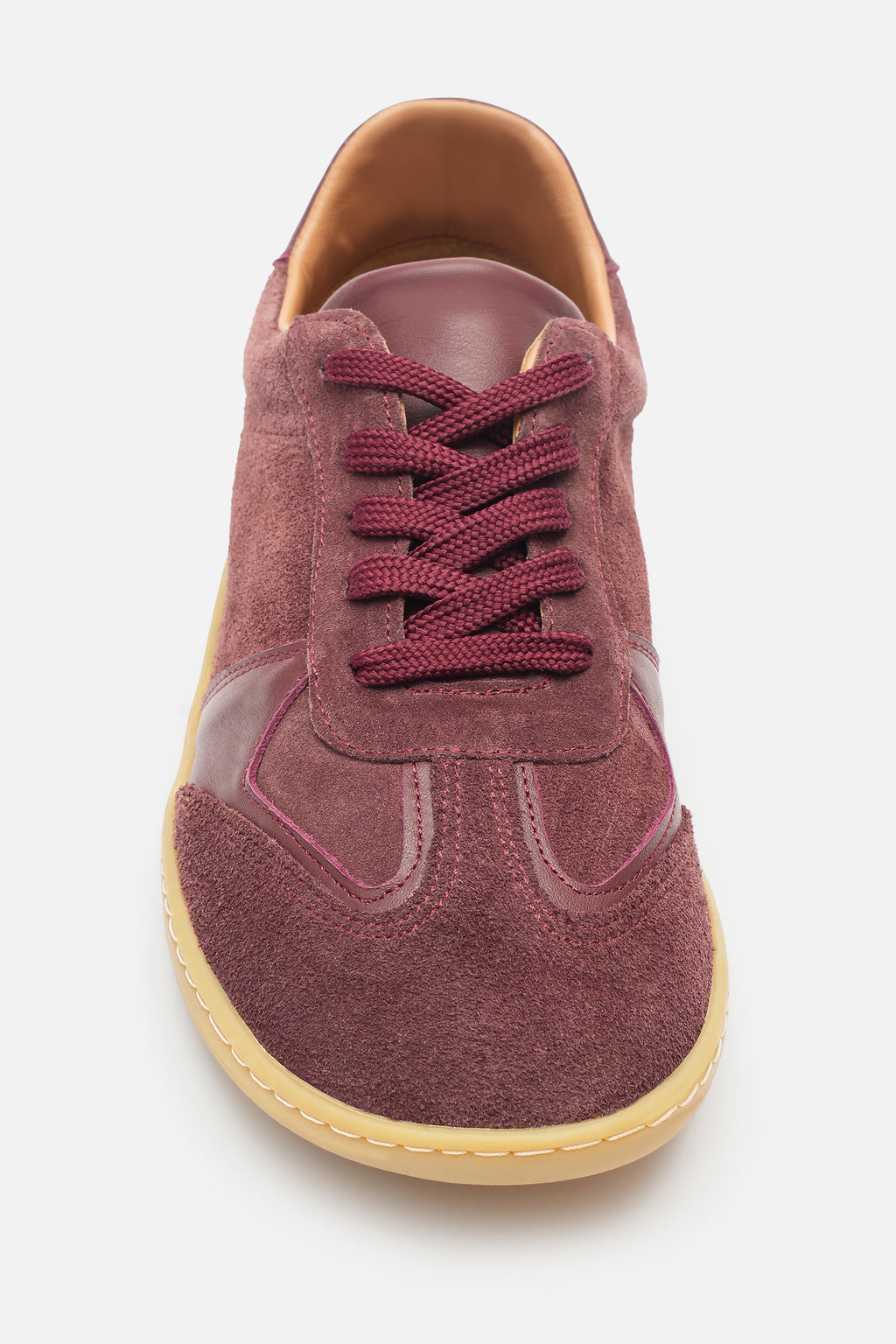 Nobrand Miu Move Barefoot Bağcıklı Hakiki Deri Bordo Sneaker