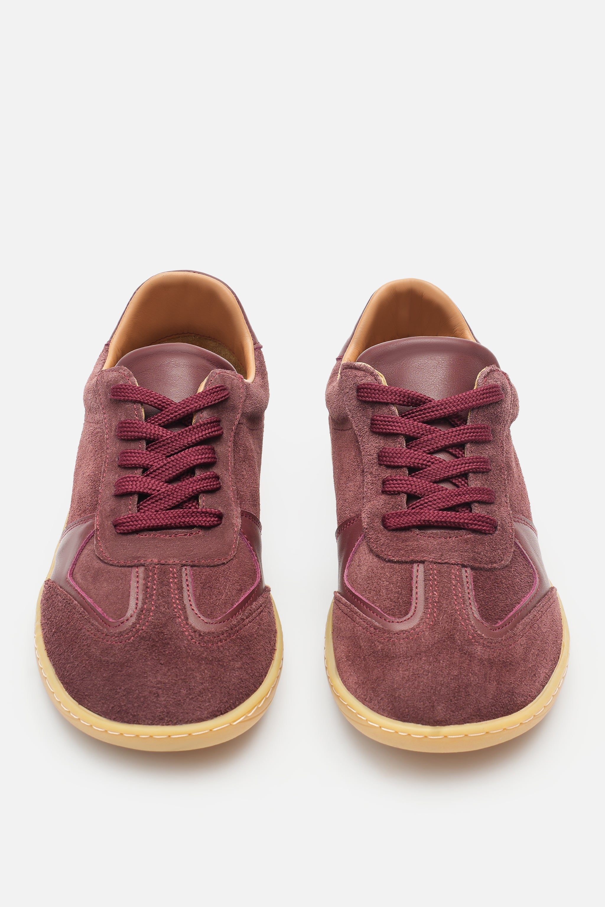 Nobrand Miu Move Barefoot Bağcıklı Hakiki Deri Bordo Sneaker