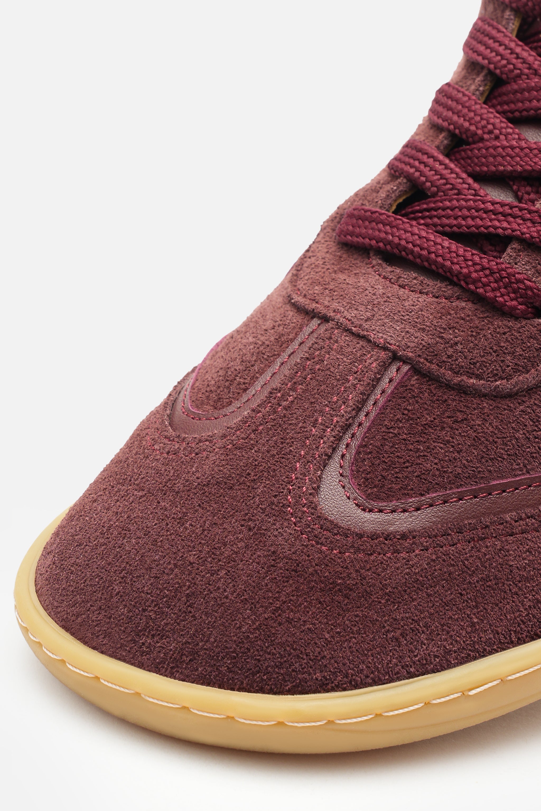 Nobrand Miu Move Barefoot Bağcıklı Hakiki Deri Bordo Sneaker