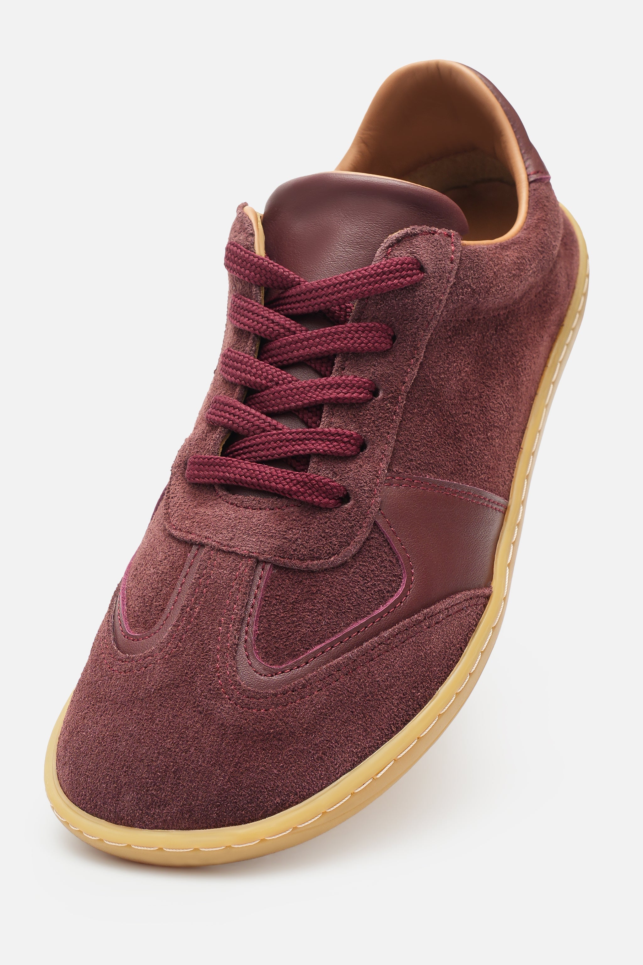 Nobrand Miu Move Barefoot Bağcıklı Hakiki Deri Bordo Sneaker