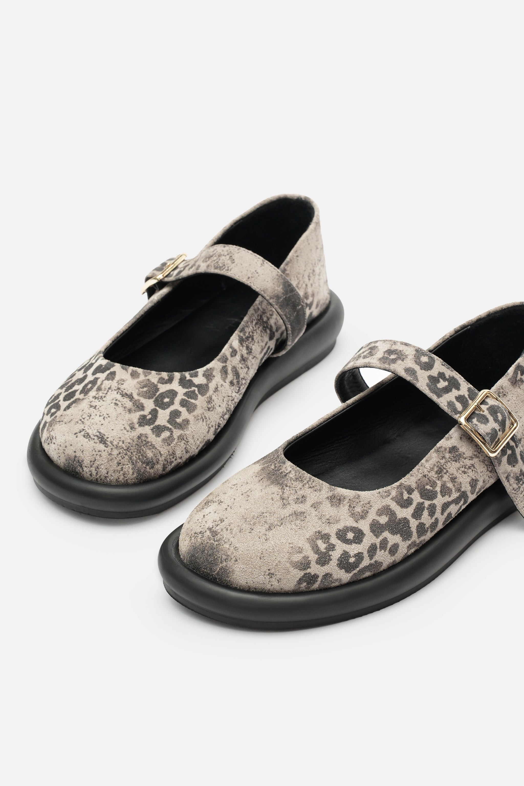 Nobrand Chunky Hakiki Leopar Deri Gündelik Babet