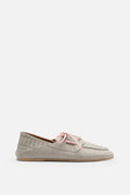 Nobrand Croco Lace Up Hakiki Deri Gray Makosen