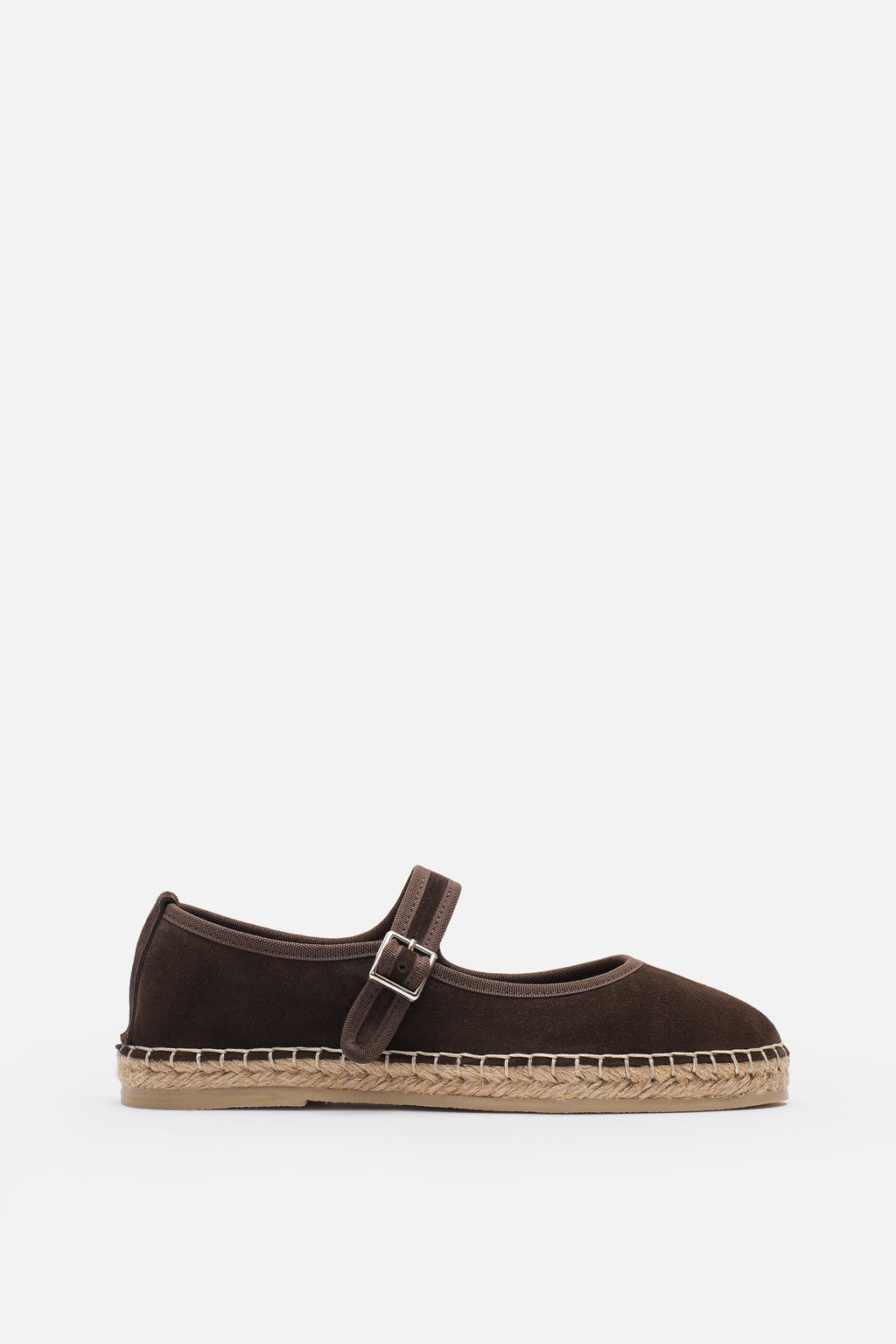 Nobrand Flabelus Mary Jane Hakiki Deri Süet Acı Kahve Espadril