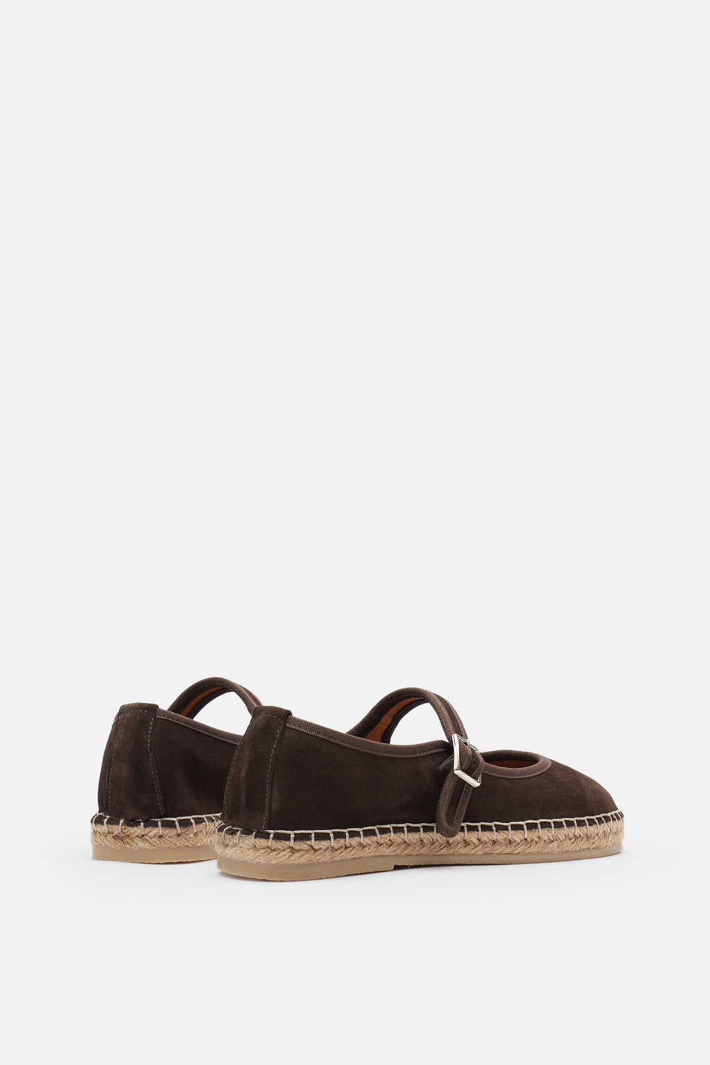 Nobrand Flabelus Mary Jane Hakiki Deri Süet Acı Kahve Espadril