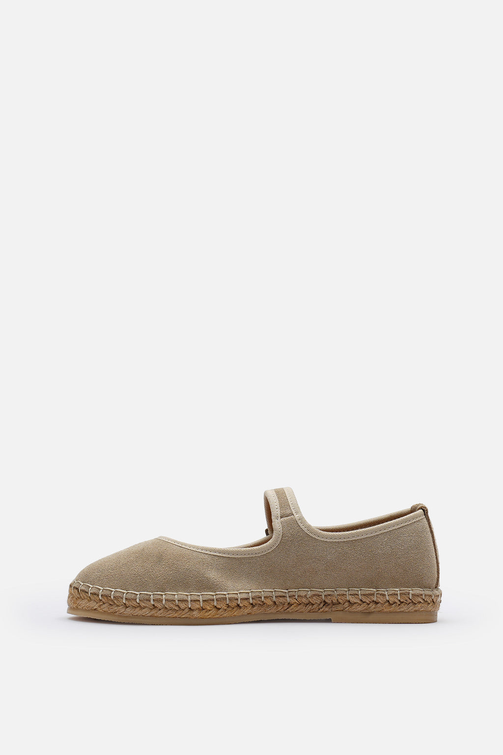Nobrand Flabelus Mary Jane Hakiki Deri Süet Bej Espadril