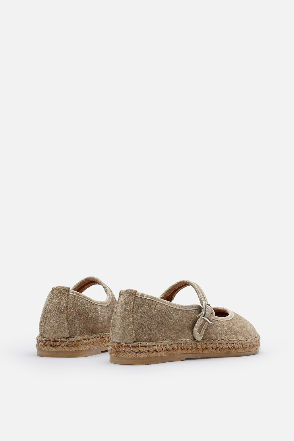 Nobrand Flabelus Mary Jane Hakiki Deri Süet Bej Espadril