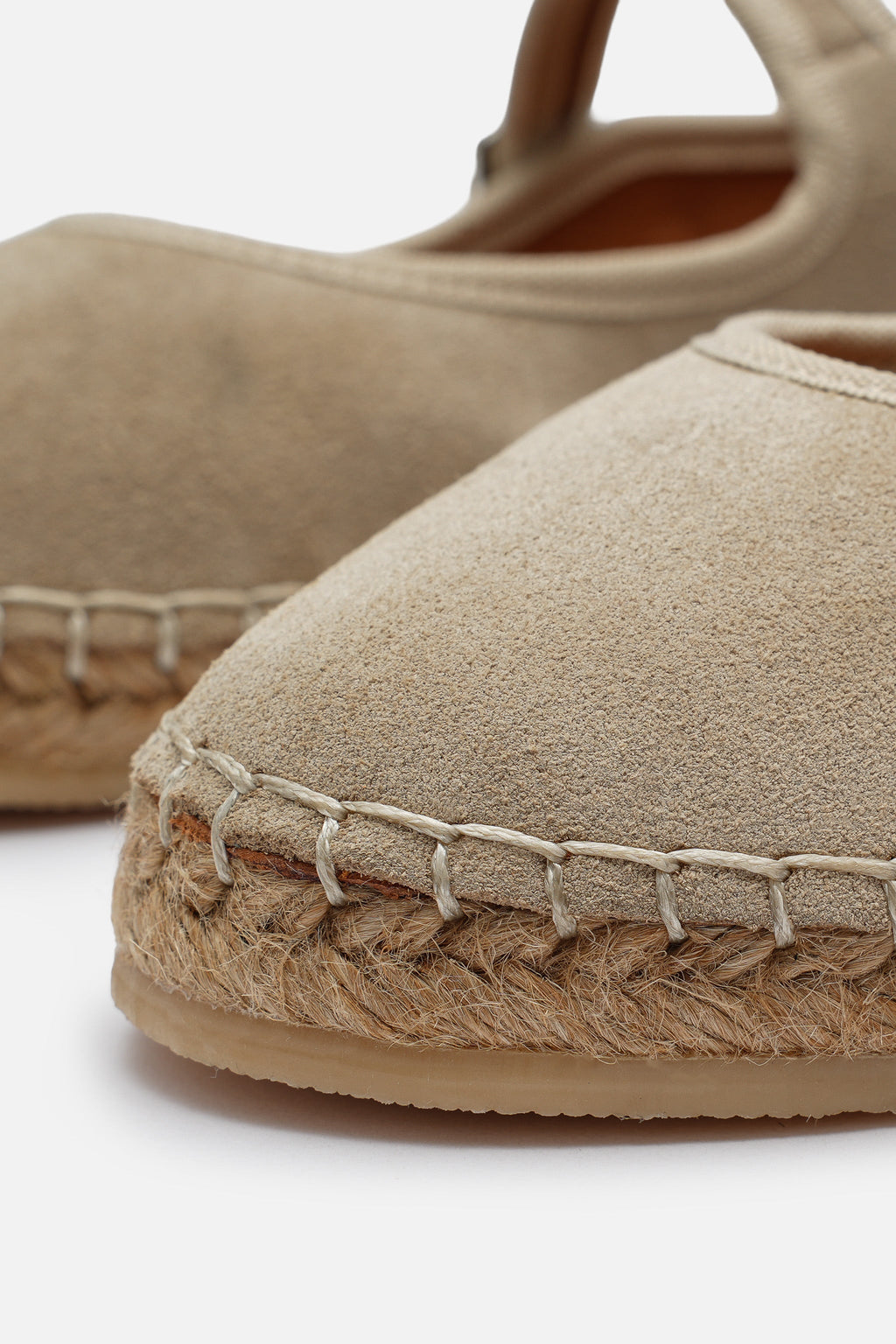 Nobrand Flabelus Mary Jane Hakiki Deri Süet Bej Espadril