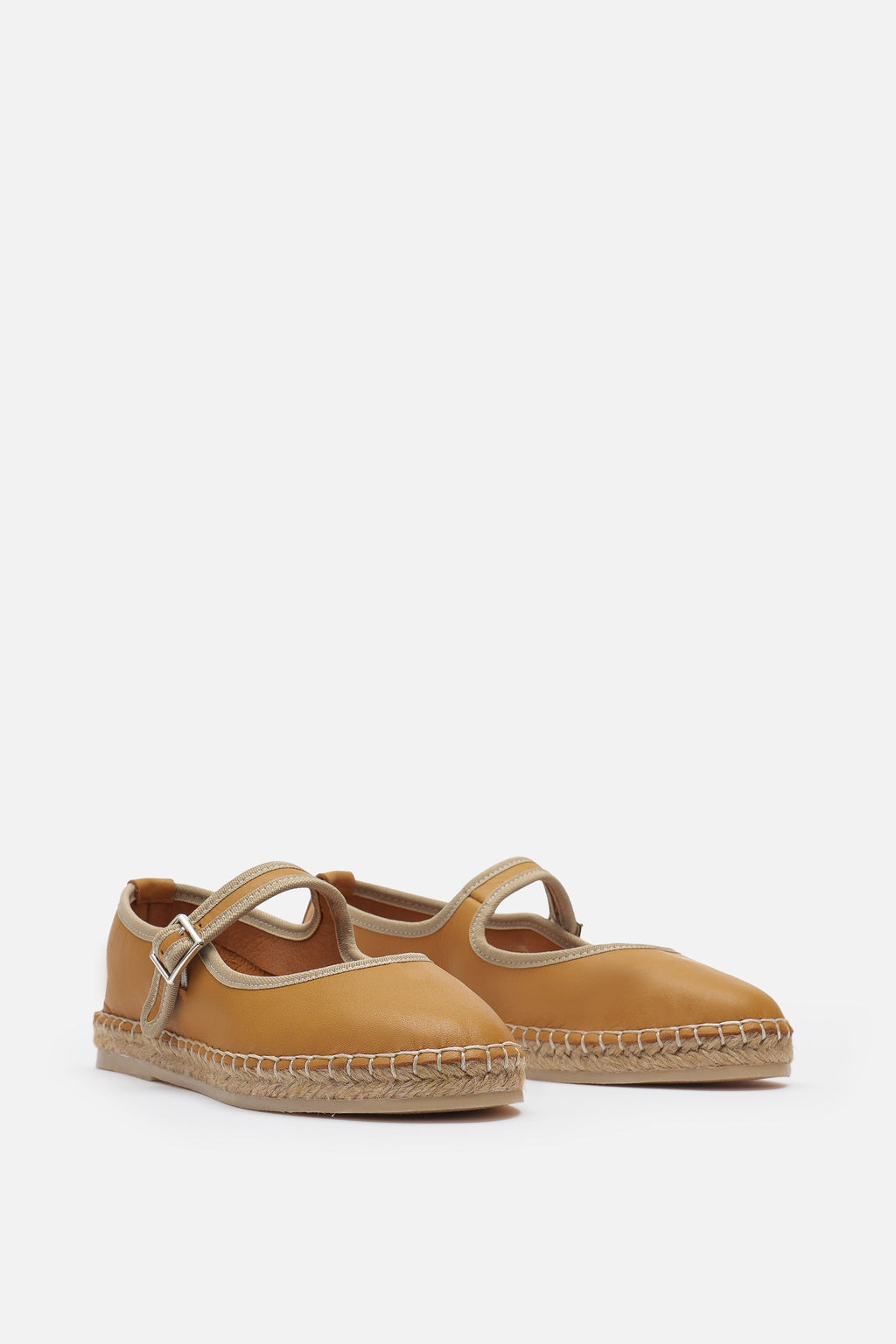 Nobrand Flabelus Mary Jane Hakiki Deri Sarı Espadril
