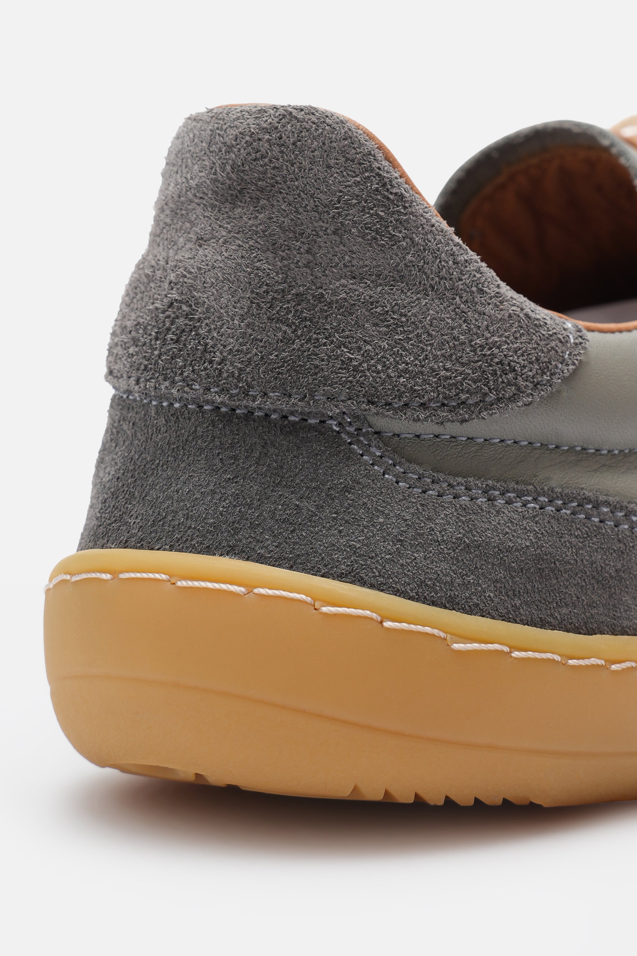 Nobrand Miu Ballerina Barefoot Çift Bağcıklı Hakiki Süet Deri Gri Sneaker