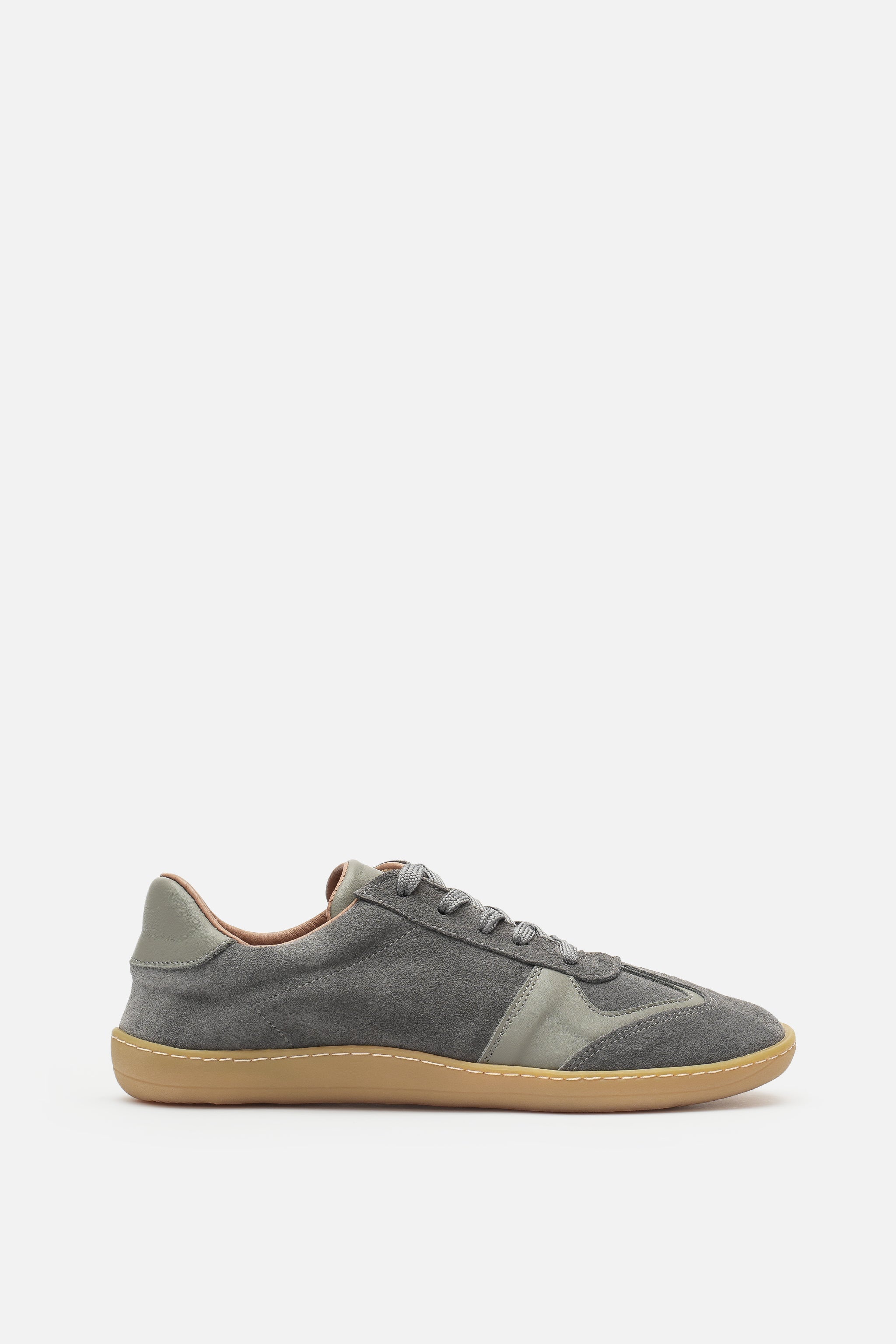 Nobrand Miu Move Barefoot Bağcıklı Hakiki Deri Gri Sneaker
