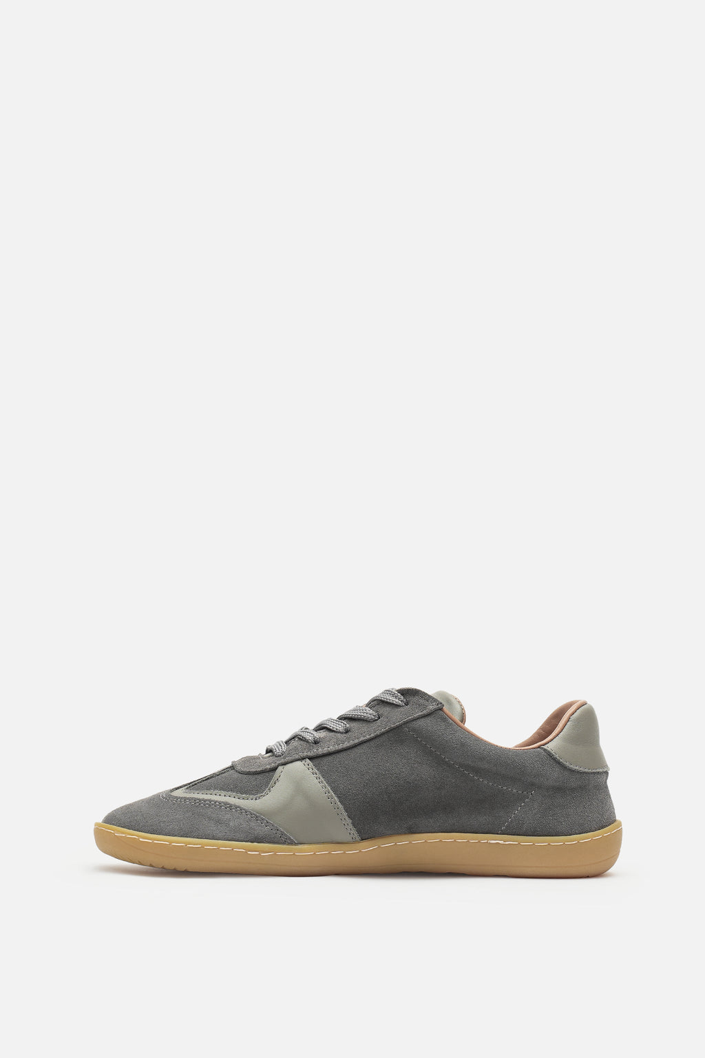 Nobrand Miu Move Barefoot Bağcıklı Hakiki Deri Gri Sneaker