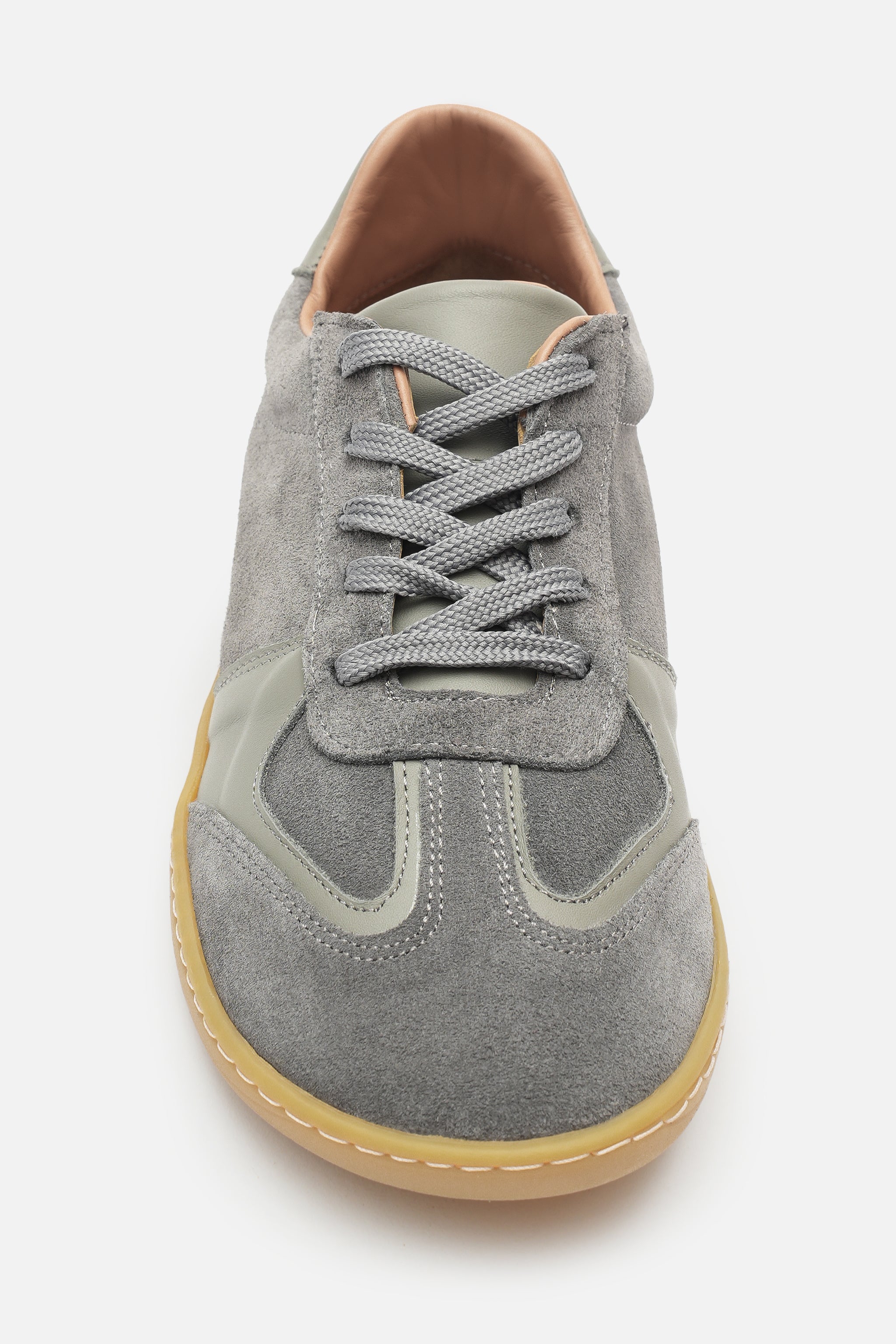 Nobrand Miu Move Barefoot Bağcıklı Hakiki Deri Gri Sneaker