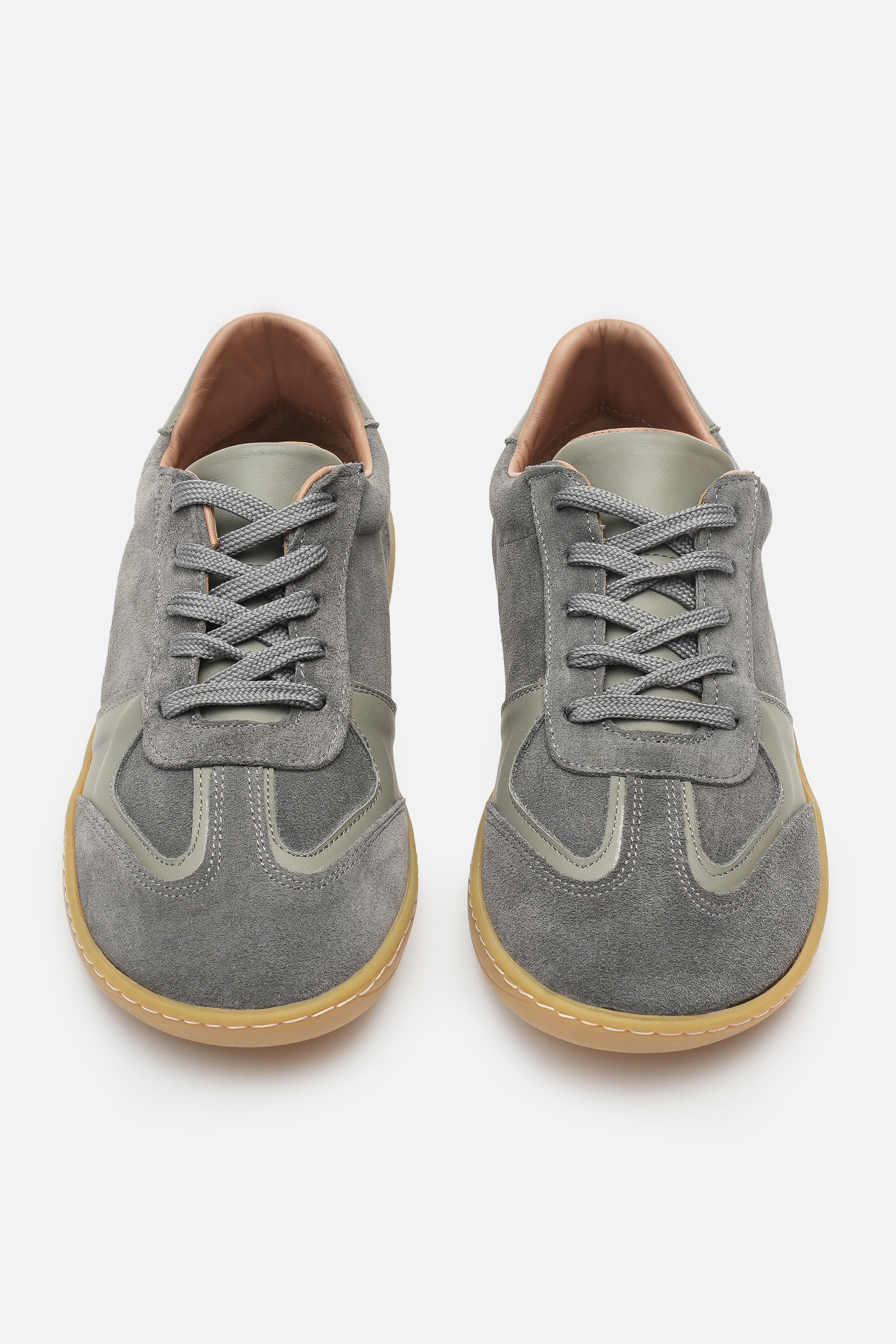 Nobrand Miu Move Barefoot Bağcıklı Hakiki Deri Gri Sneaker