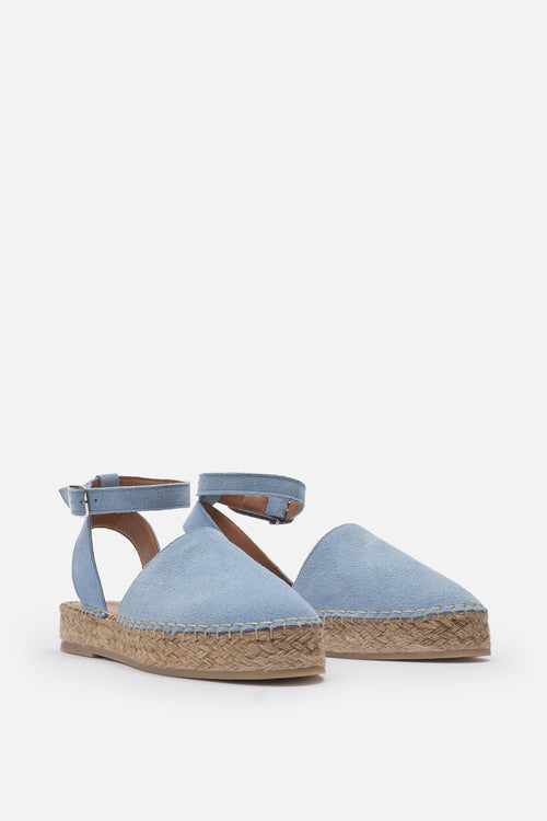 Maıson Hakiki Süet Deri Ice Blue Espadril