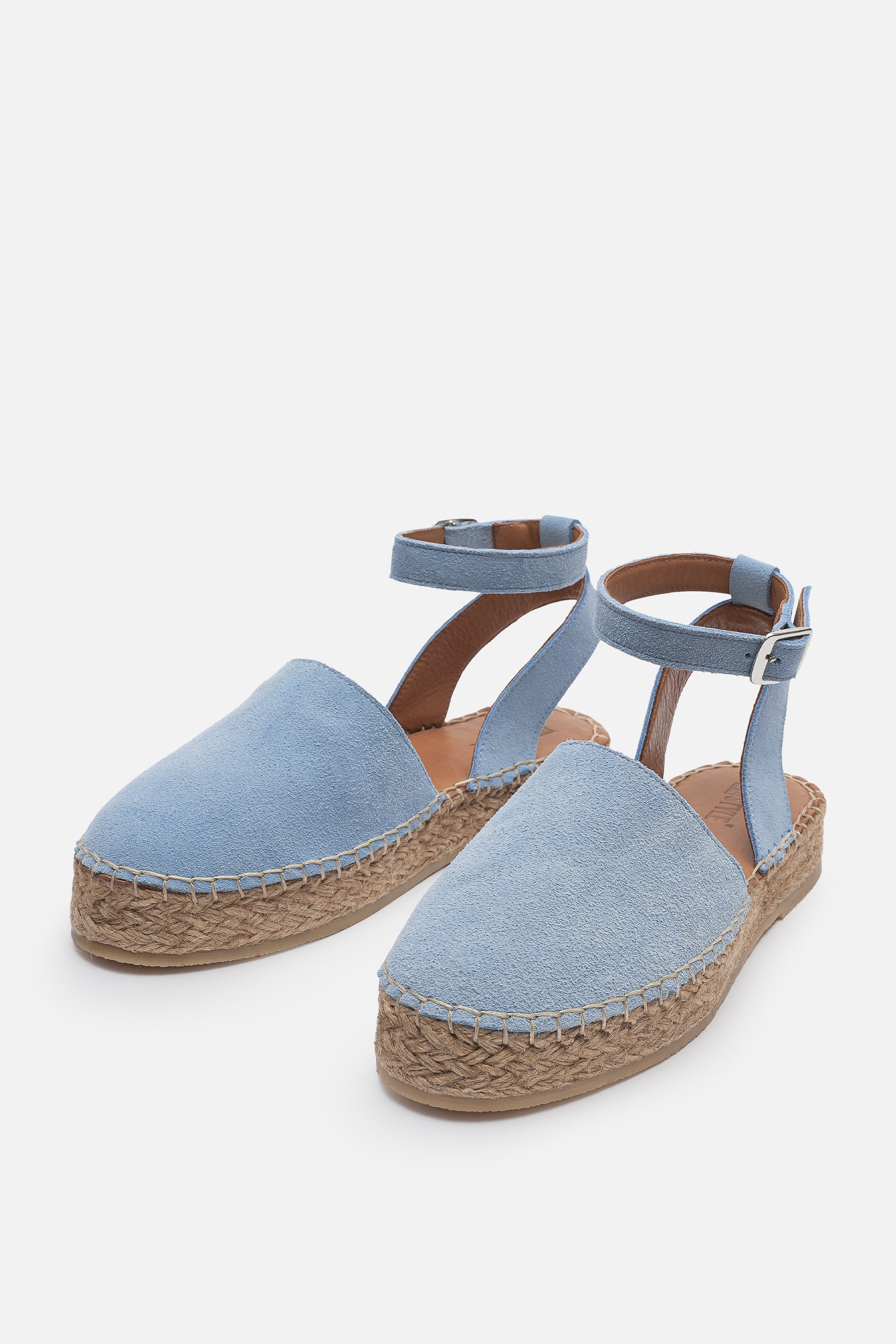 Maıson Hakiki Süet Deri Ice Blue Espadril