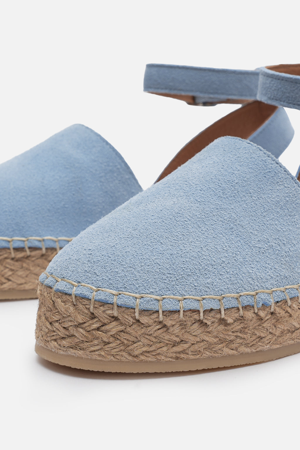 Maıson Hakiki Süet Deri Ice Blue Espadril