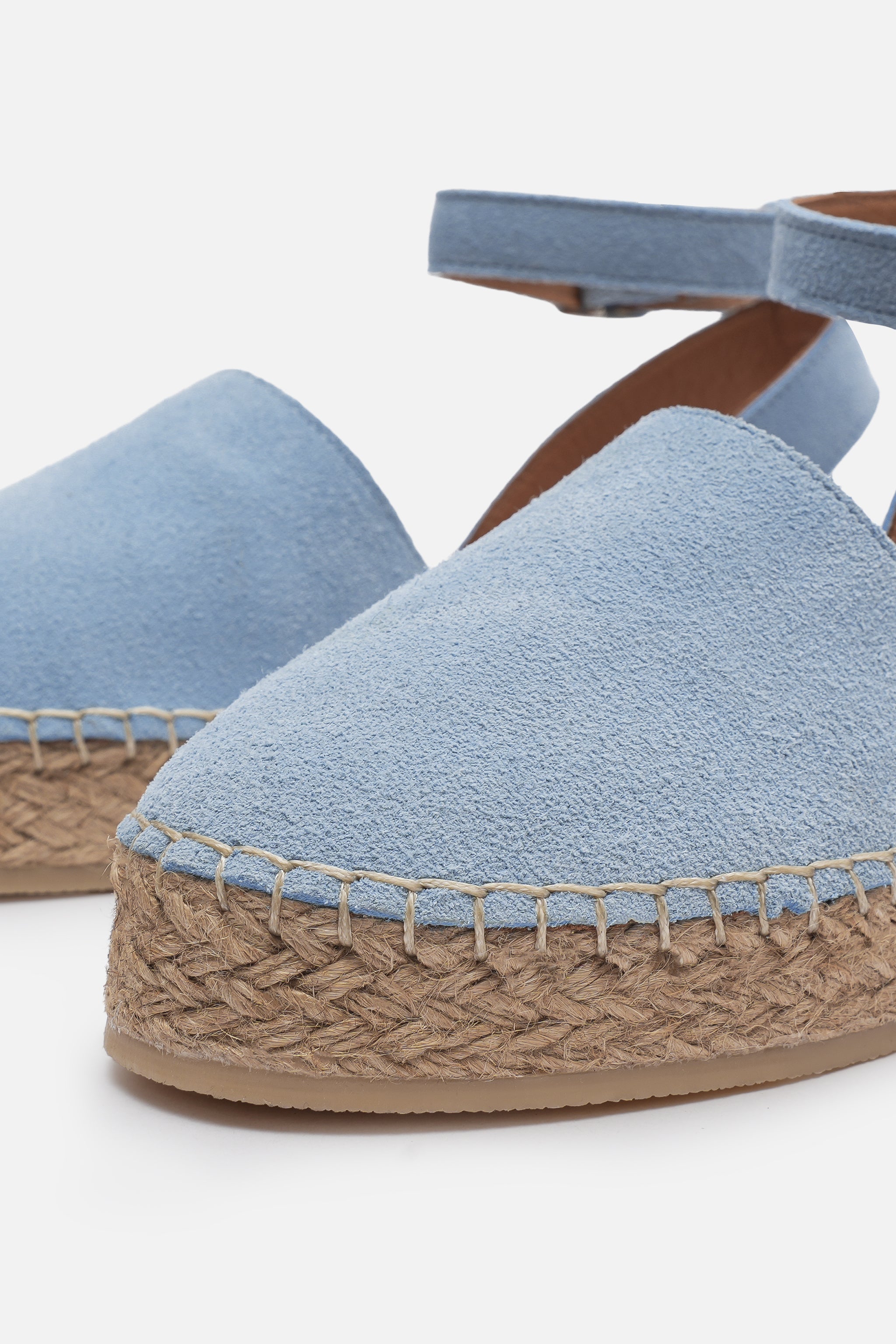 Maıson Hakiki Süet Deri Ice Blue Espadril