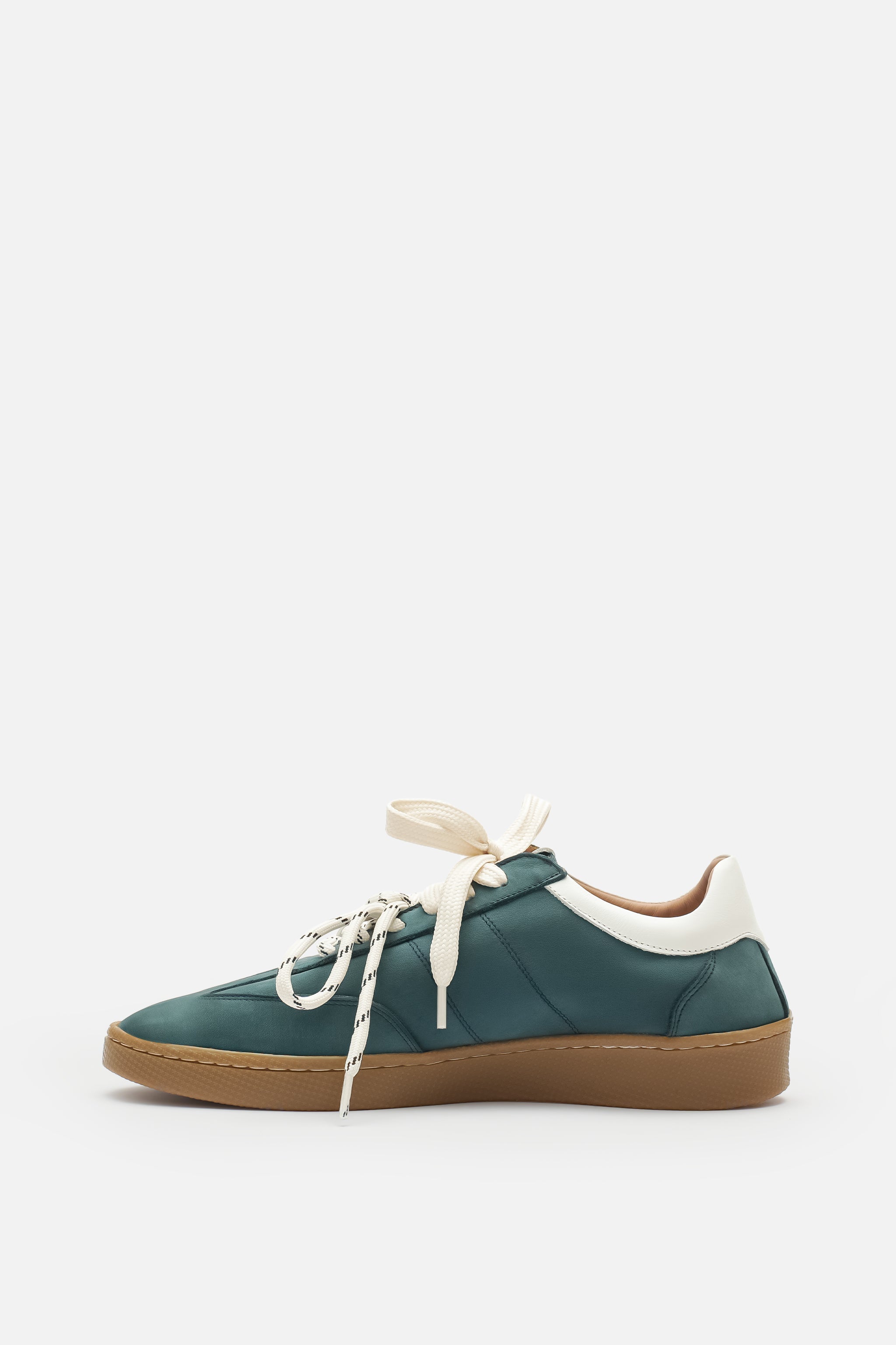 Nobrand Miu Court Hakiki Deri Petrol Yeşili Sneaker