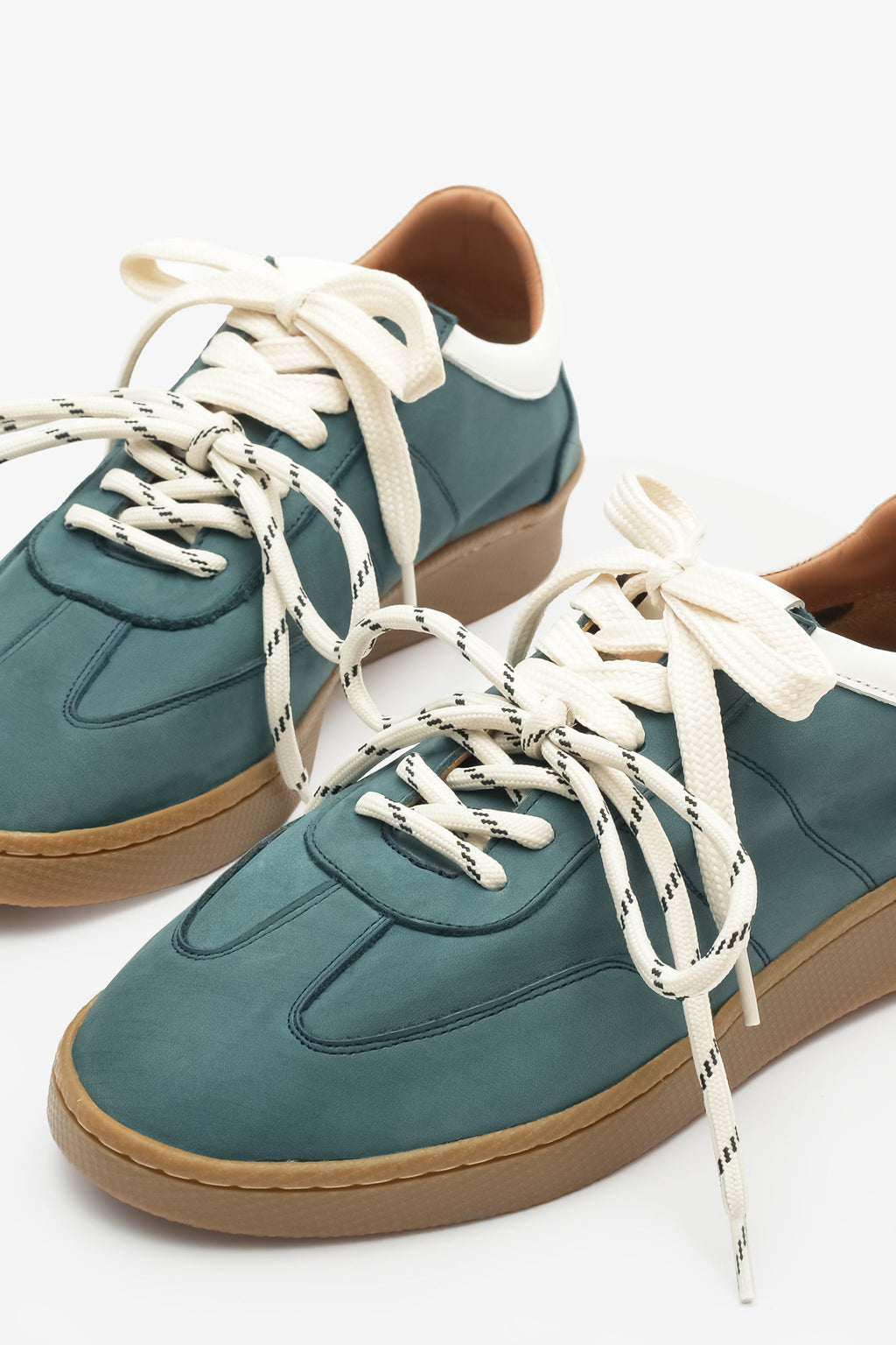 Nobrand Miu Court Hakiki Deri Petrol Yeşili Sneaker