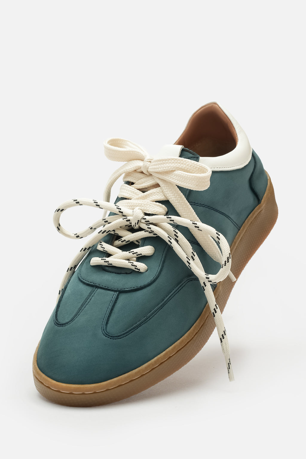 Nobrand Miu Court Hakiki Deri Petrol Yeşili Sneaker