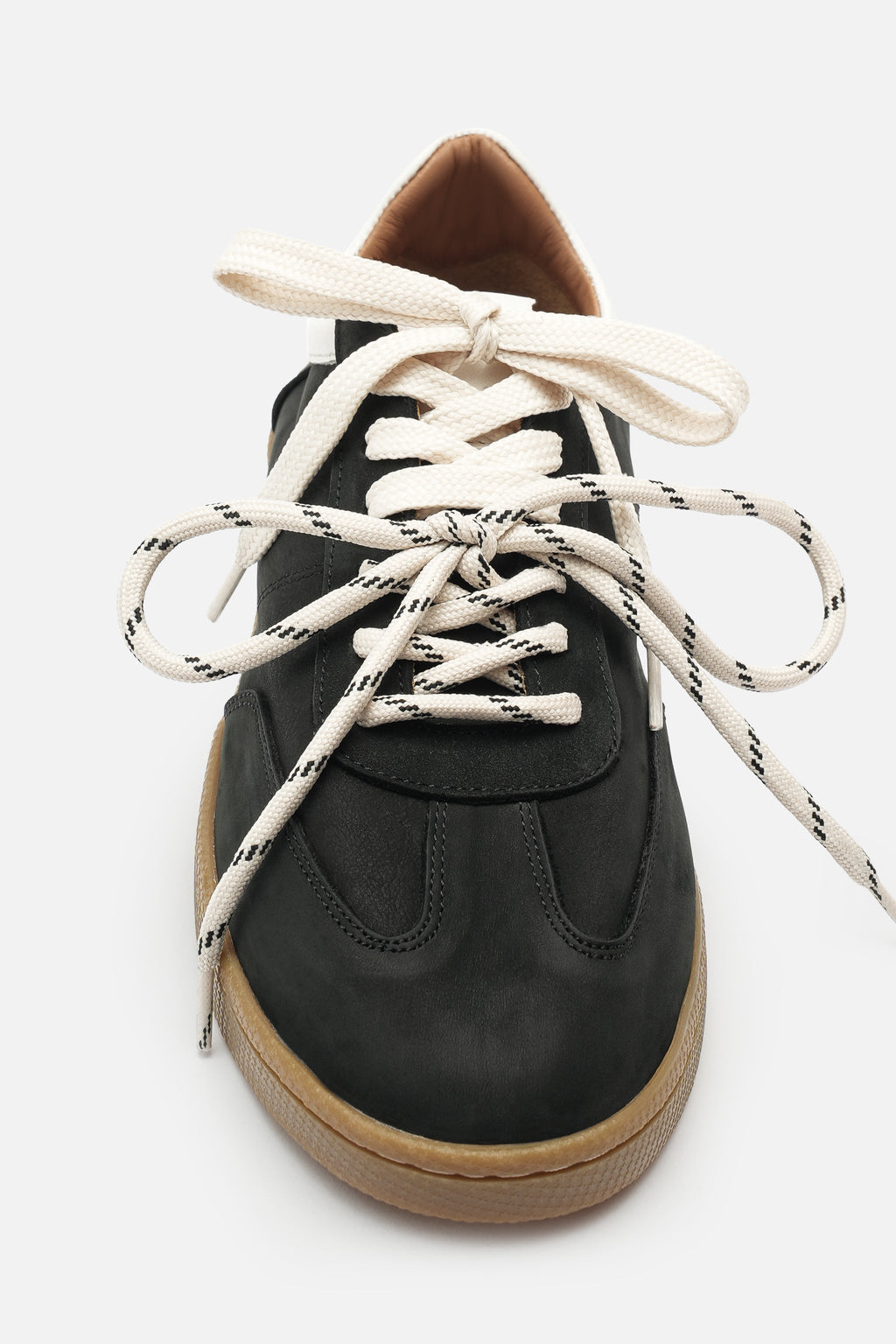 Nobrand Miu Court Hakiki Deri Siyah Sneaker