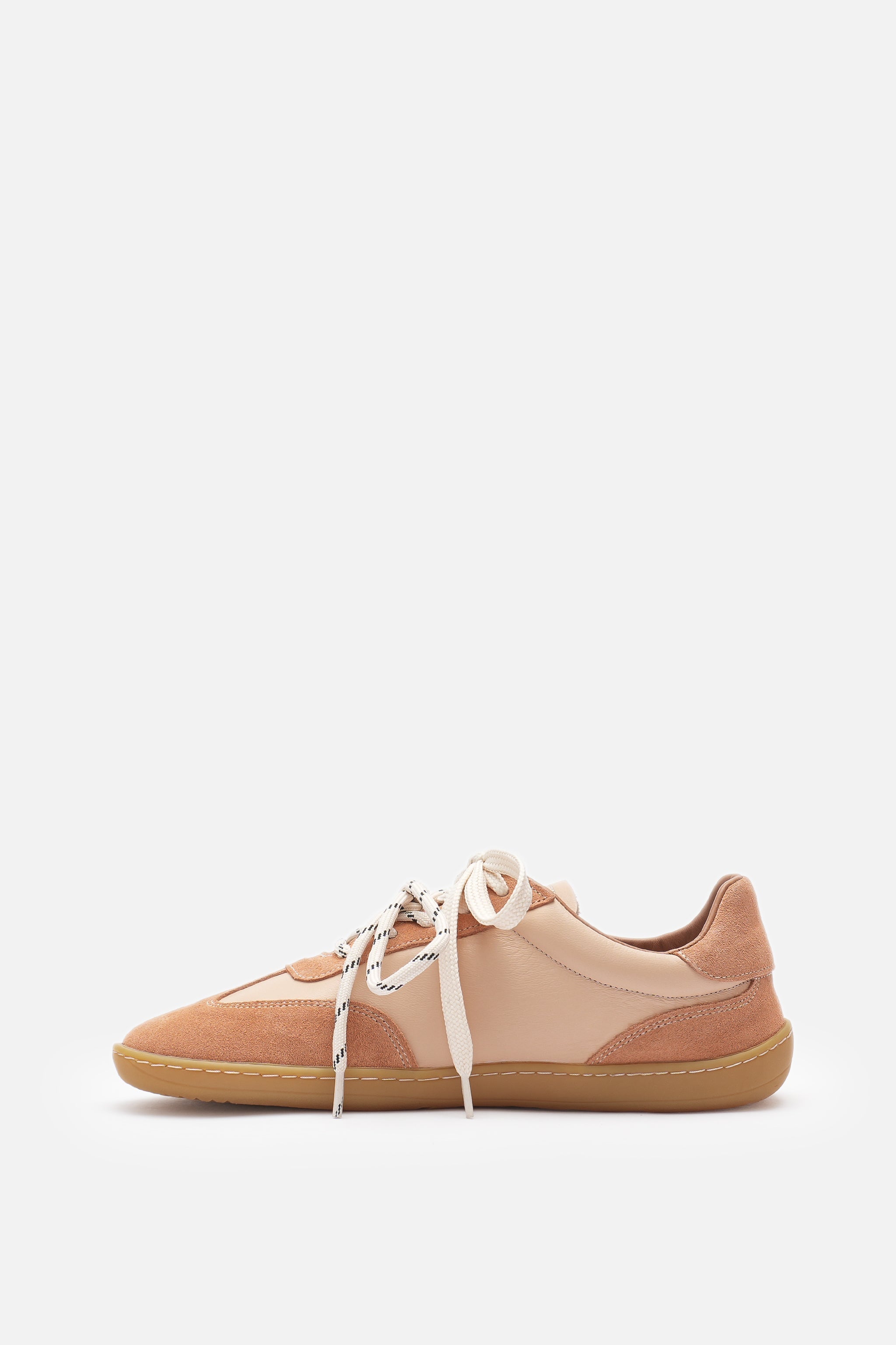 Miu Ballerina Barefoot Çift Bağcıklı Hakiki Süet Deri Somon Sneaker