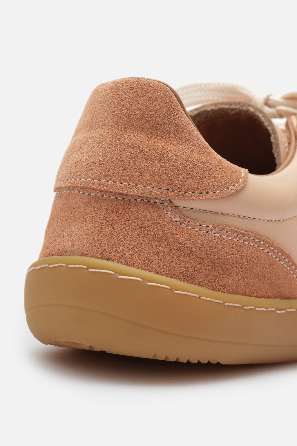 Miu Ballerina Barefoot Çift Bağcıklı Hakiki Süet Deri Somon Sneaker