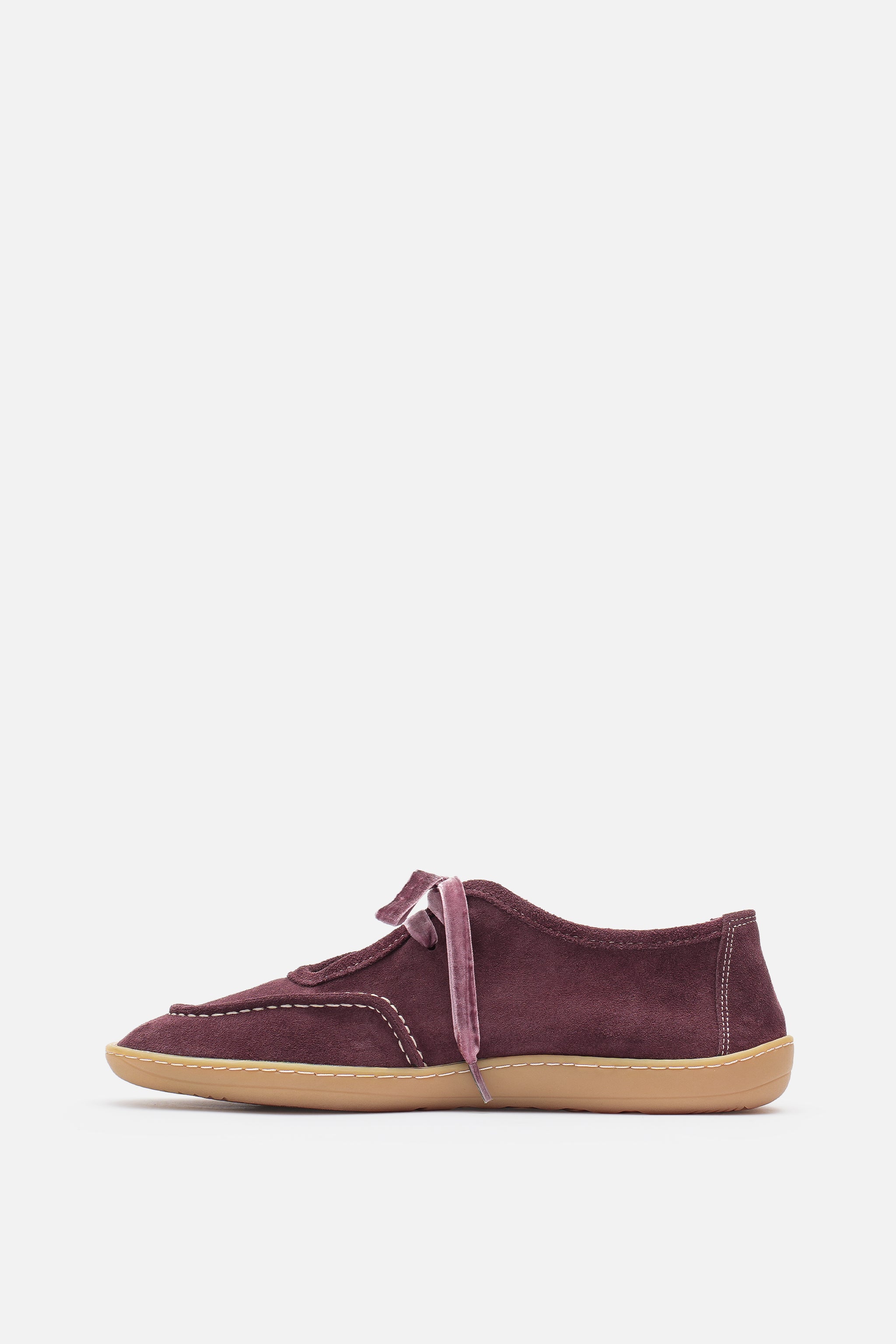 Nobrand Lune Ballet Barefoot Hakiki Süet Deri Bordo Babet