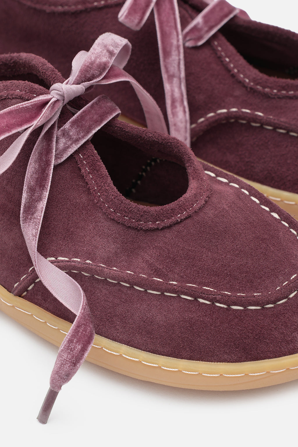 Nobrand Lune Ballet Barefoot Hakiki Süet Deri Bordo Babet