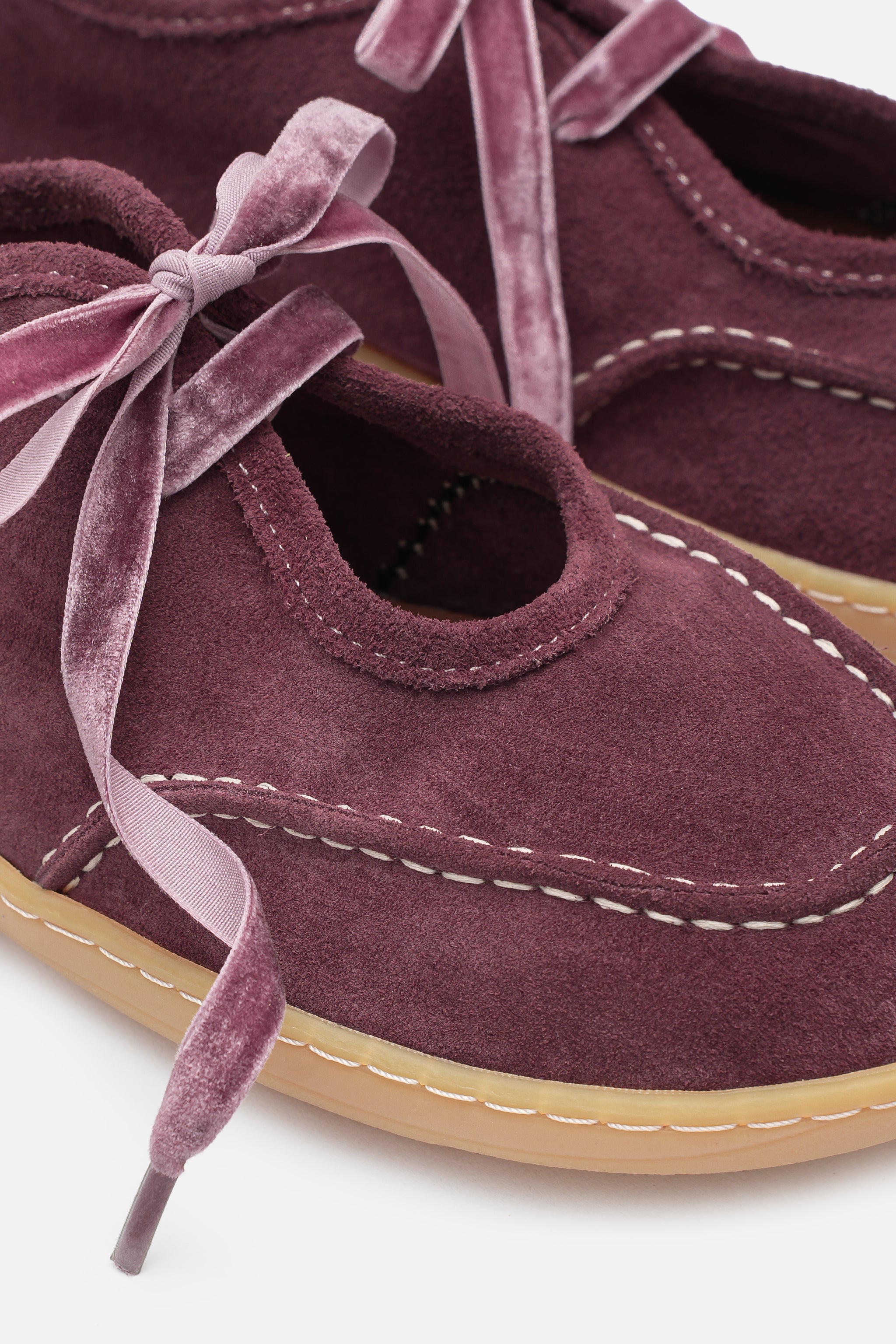 Nobrand Lune Ballet Barefoot Hakiki Süet Deri Bordo Babet