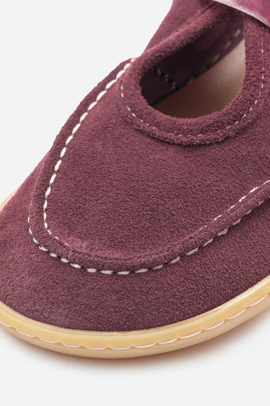 Nobrand Lune Ballet Barefoot Hakiki Süet Deri Bordo Babet