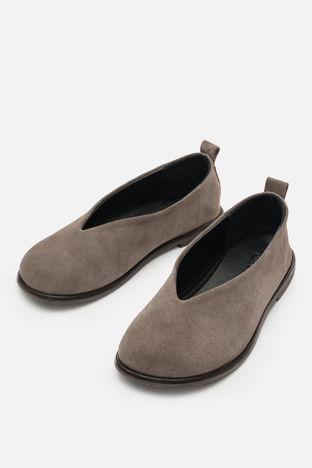 Nobrand Soft Ballet Hakiki Süet Deri Vizon Babet