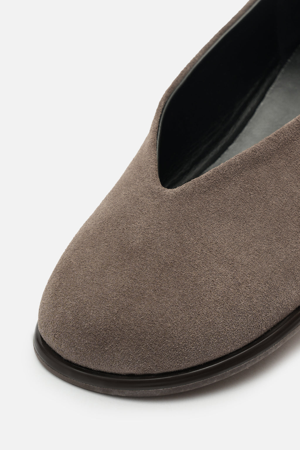Nobrand Soft Ballet Hakiki Süet Deri Vizon Babet