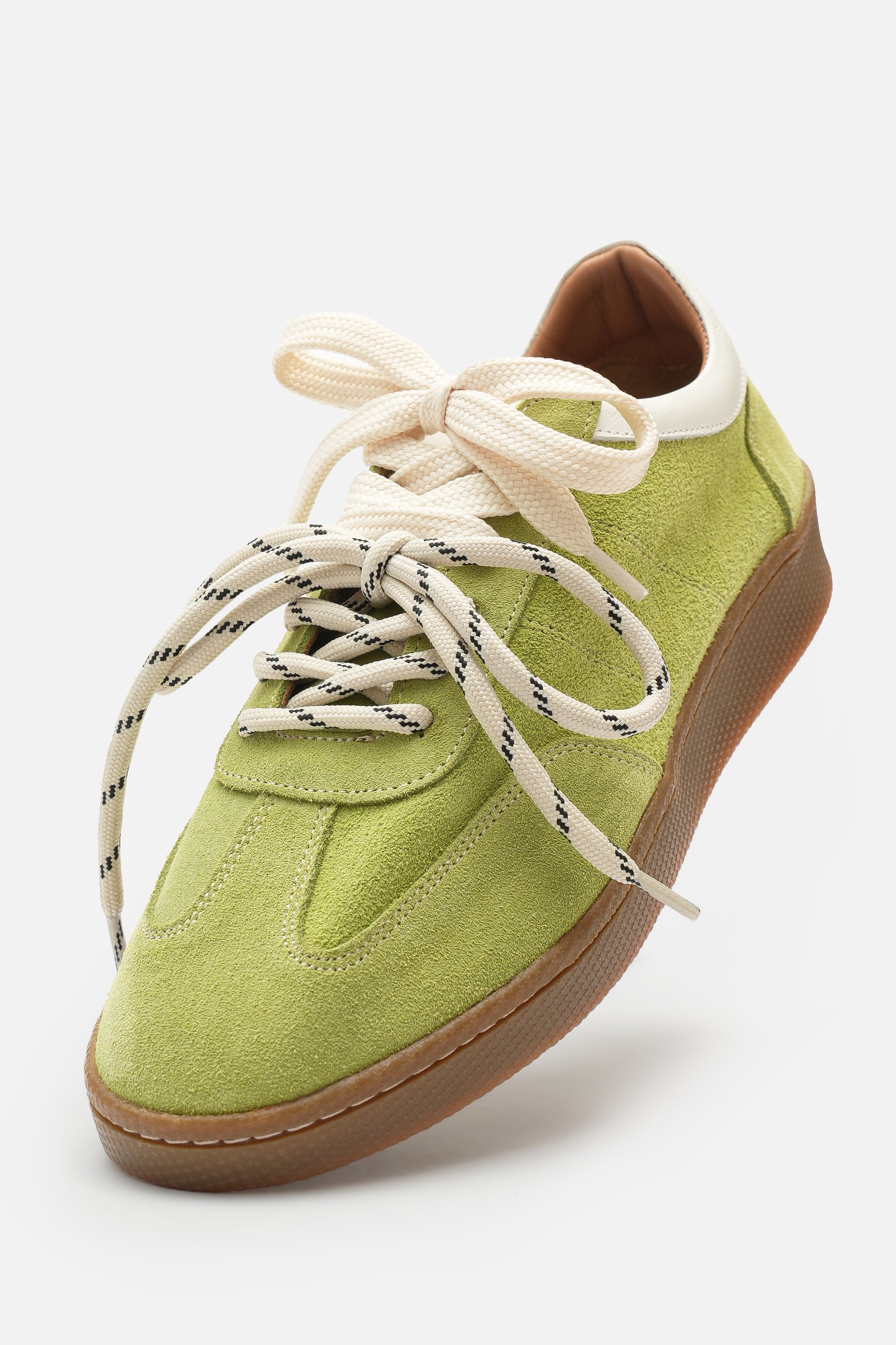 Nobrand Miu Court Hakiki Süet Deri Yağ Yeşili Sneaker